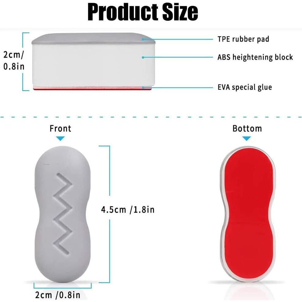 Amortiguadores de Asiento de Inodoro QUUPY 8PCS Plástico Gris