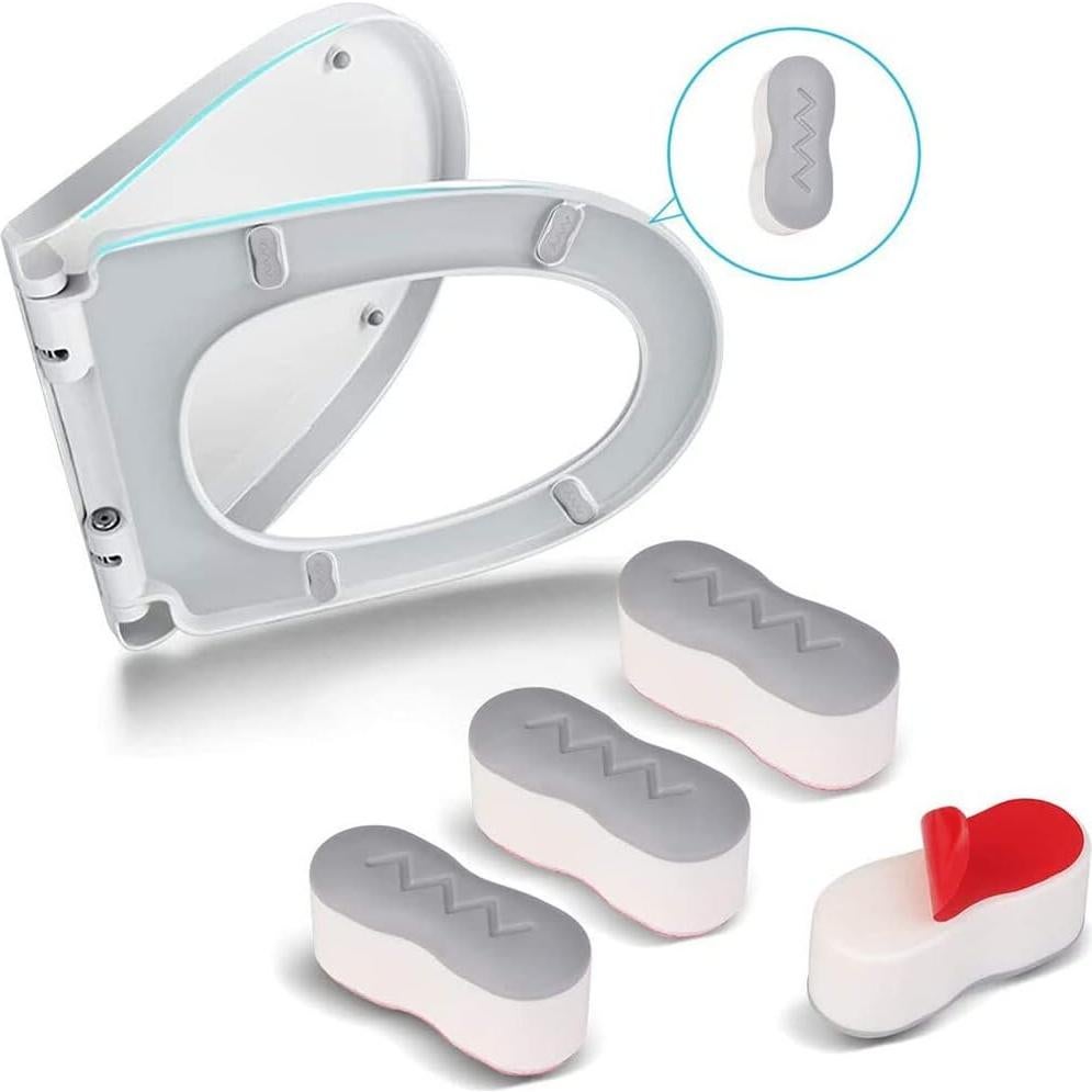 Amortiguadores de Asiento de Inodoro QUUPY 8PCS Plástico Gris