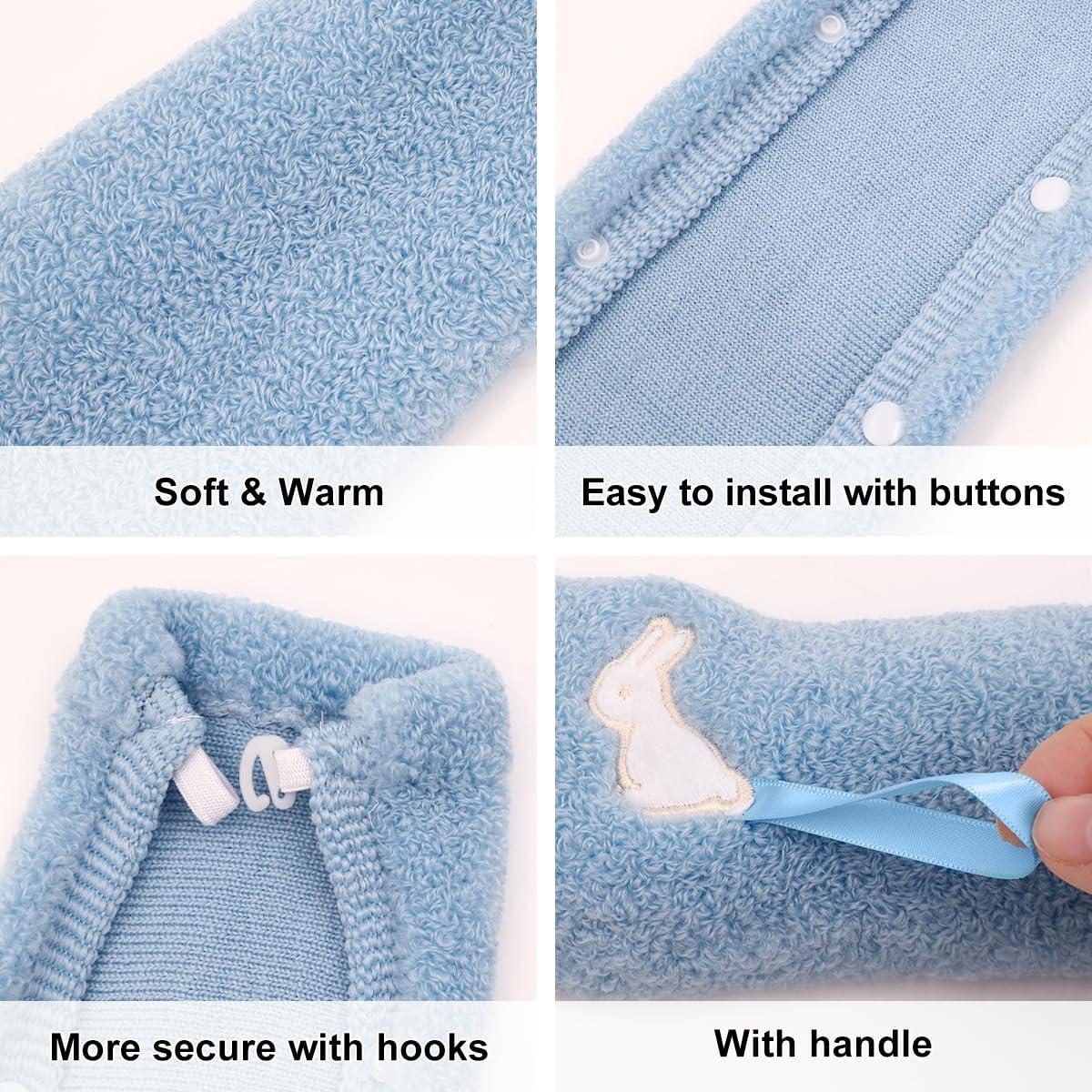 Funda Calentadora de Asiento de Inodoro HADEEONG Azul