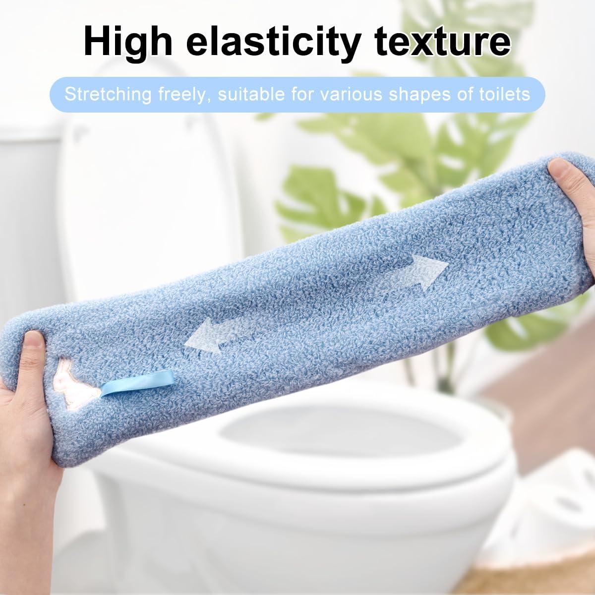 Funda Calentadora de Asiento de Inodoro HADEEONG Azul