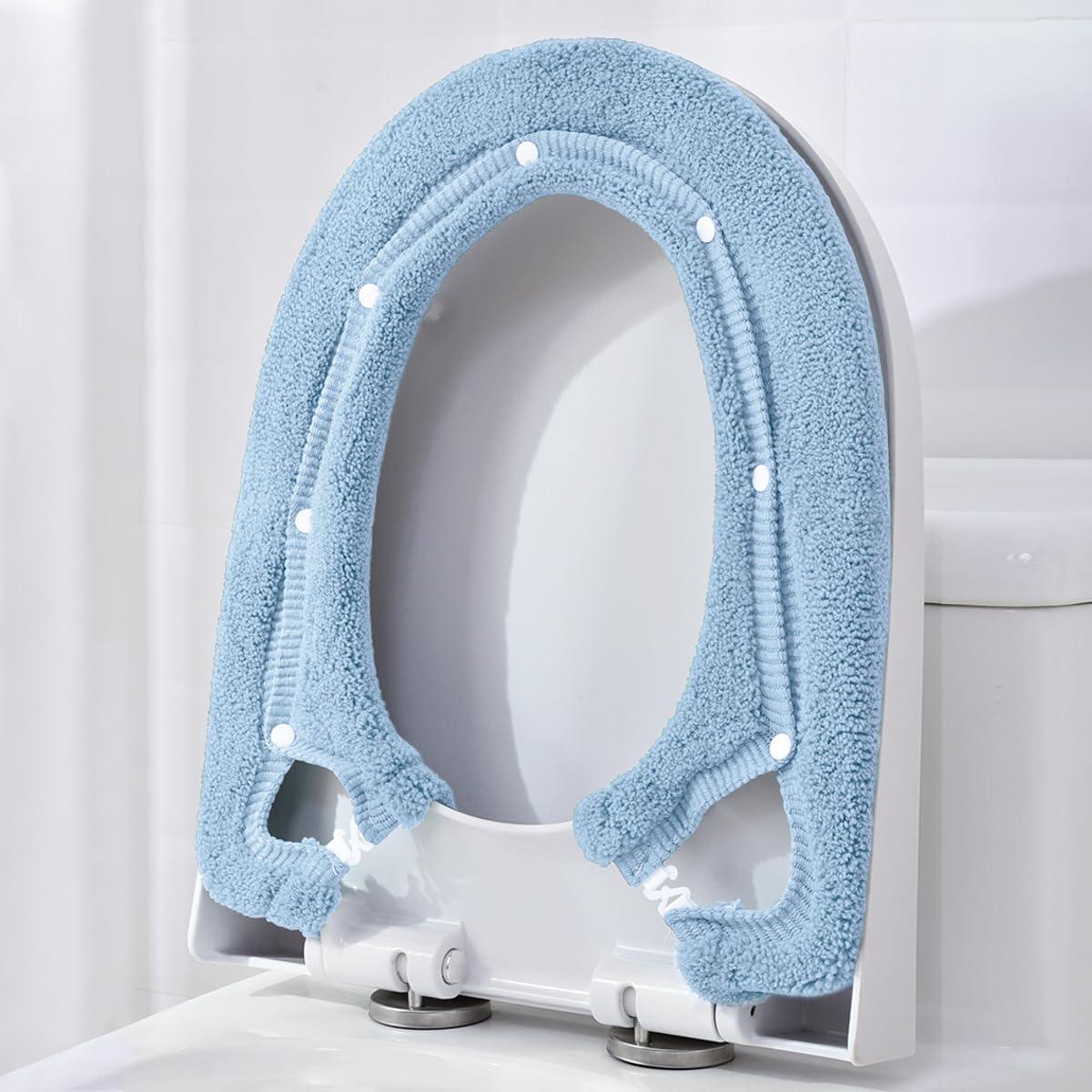 Funda Calentadora de Asiento de Inodoro HADEEONG Azul