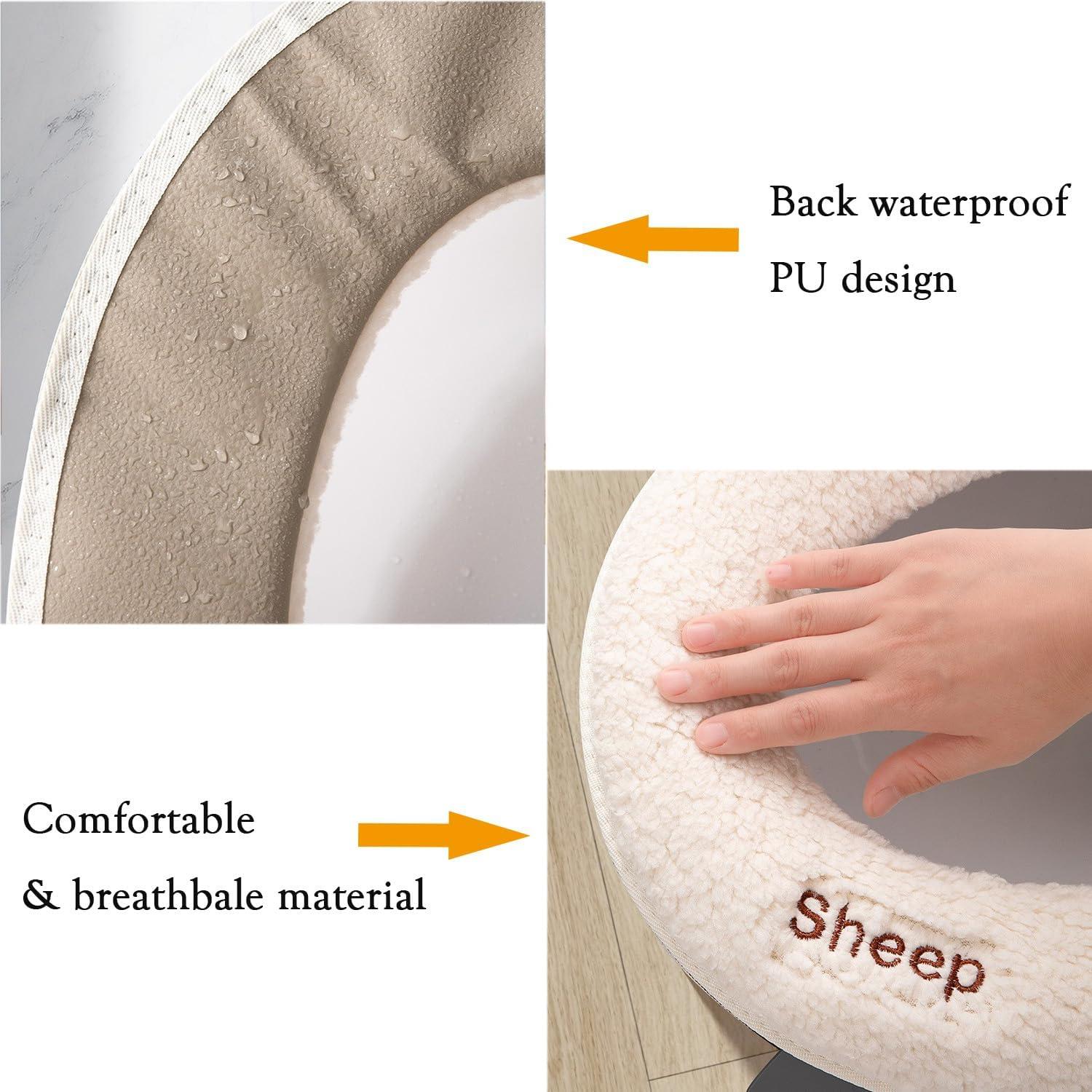 Funda de Asiento de Inodoro Calentada AzsVbvs Caqui Ovalada