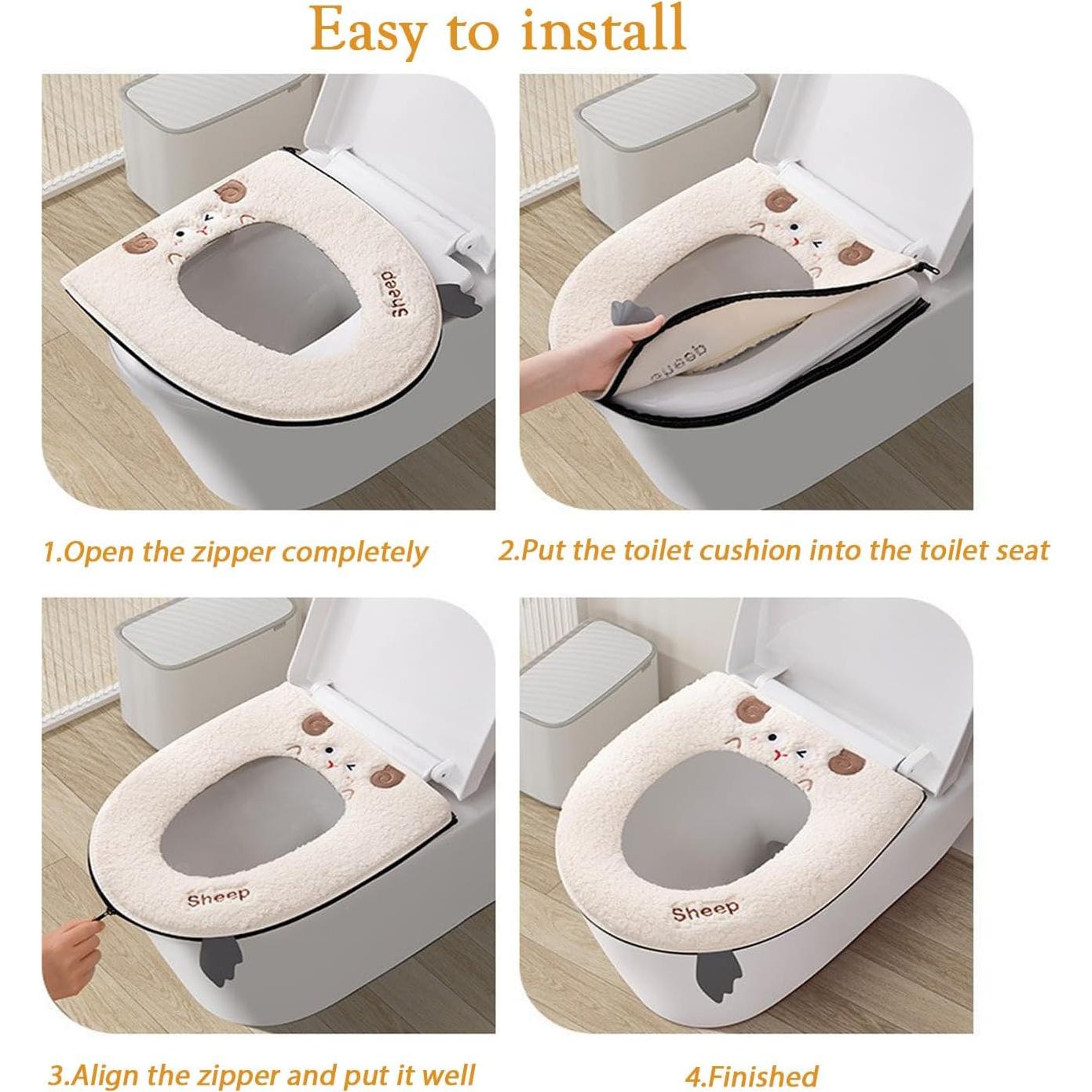 Funda de Asiento de Inodoro Calentada AzsVbvs Caqui Ovalada