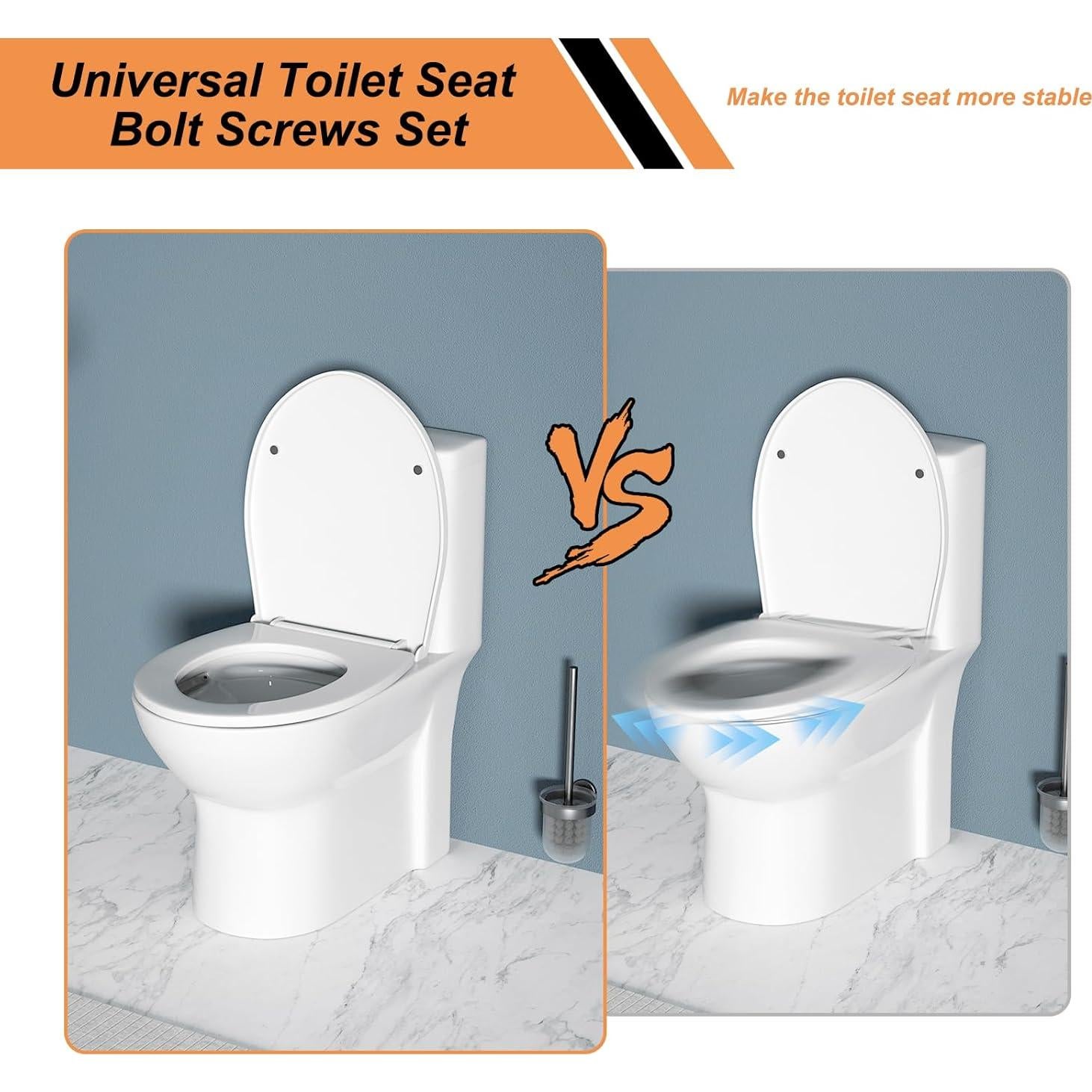 Kit de Tornillos para Asiento de Inodoro MVVM - 4 Piezas Universal