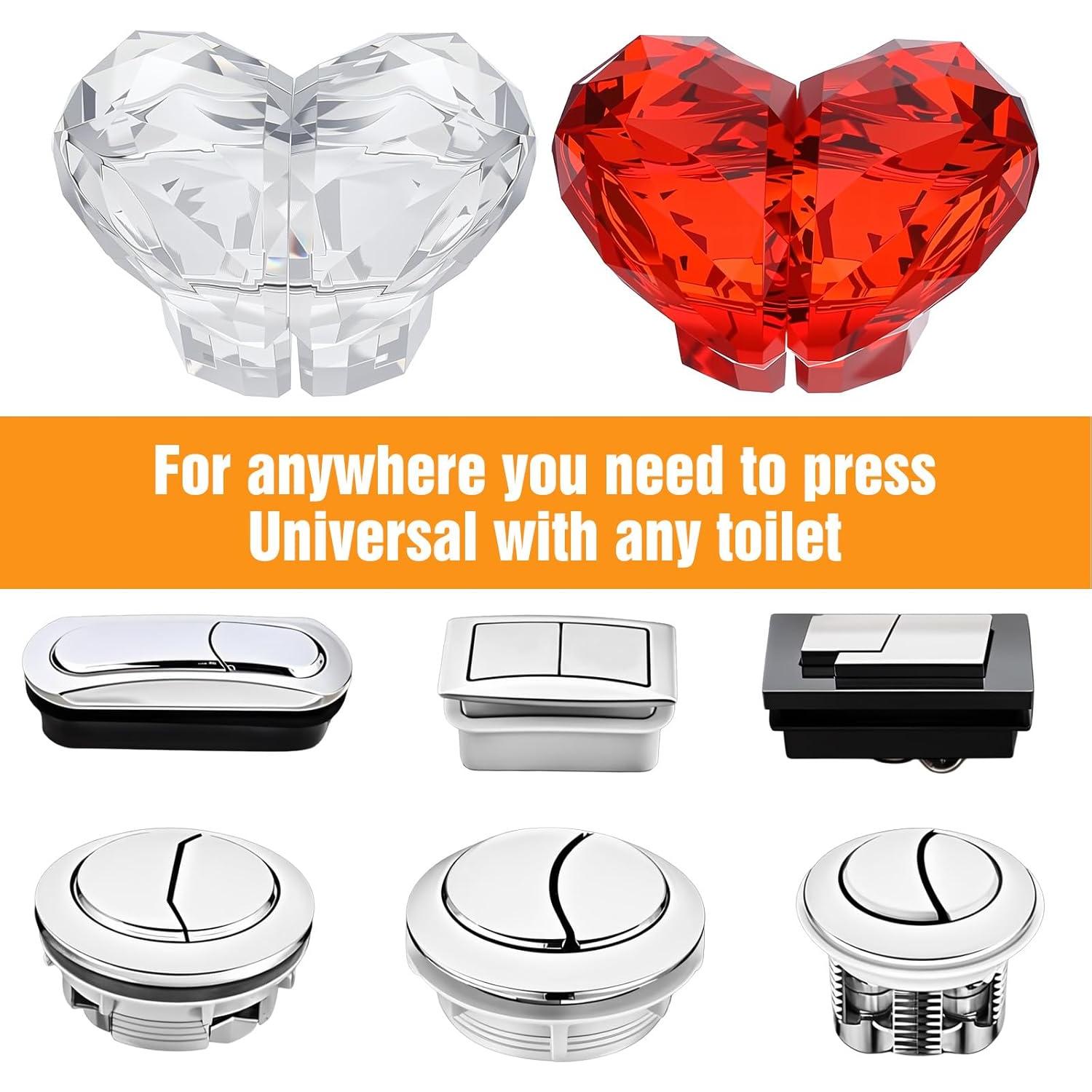 Kit 2 Empujadores de Botón Inodoro Corazón ElevateTech