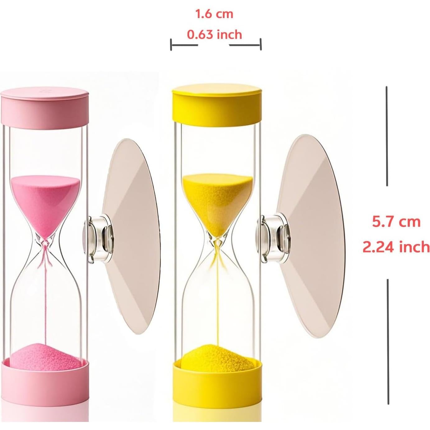 Reloj de Arena 3 Minutos con Ventosa para Niños - 2 Piezas