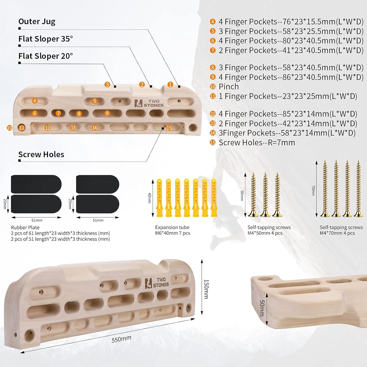 Tabla de Escalada TWO STONES con Agarre para Entrenamiento