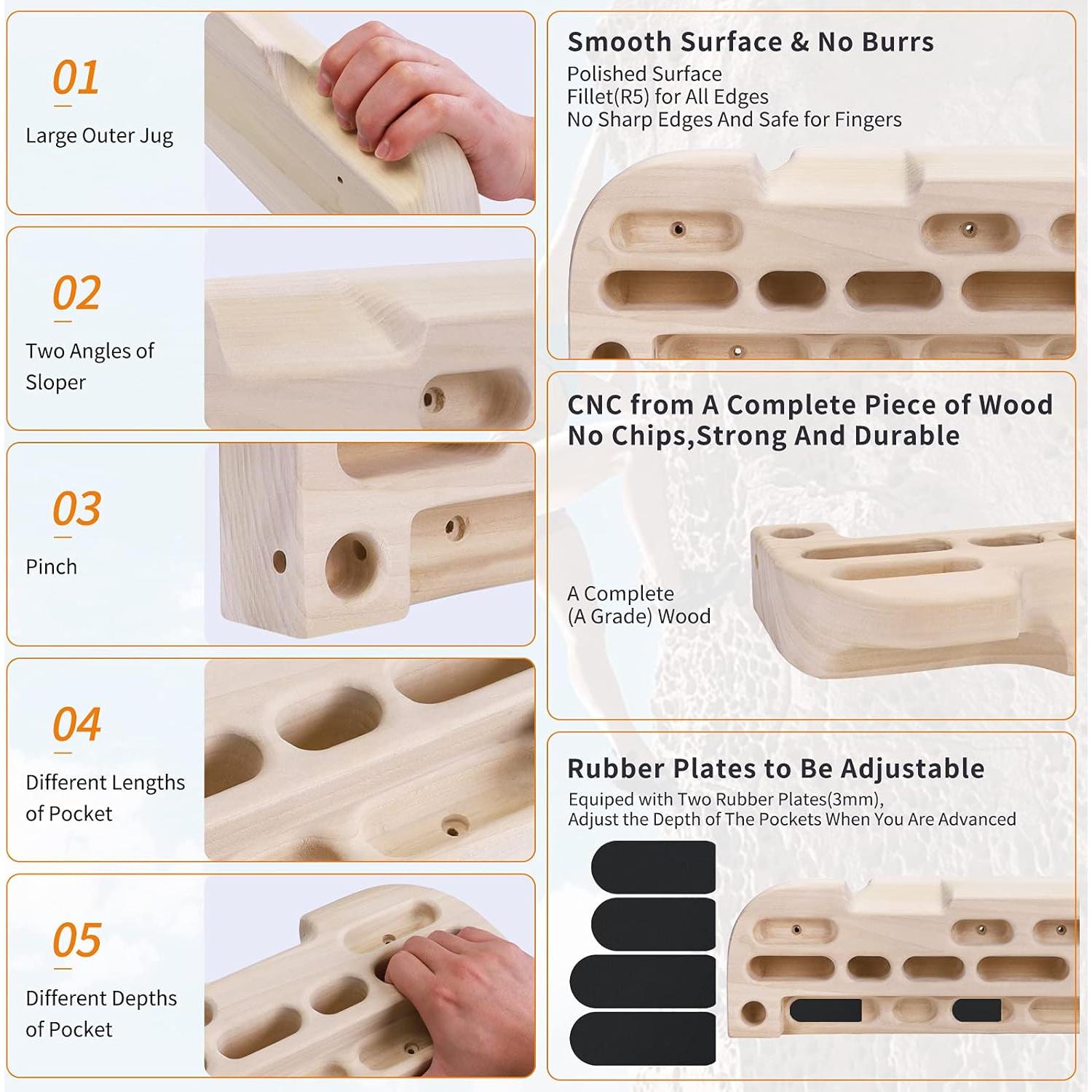 Tabla de Escalada TWO STONES con Agarre para Entrenamiento