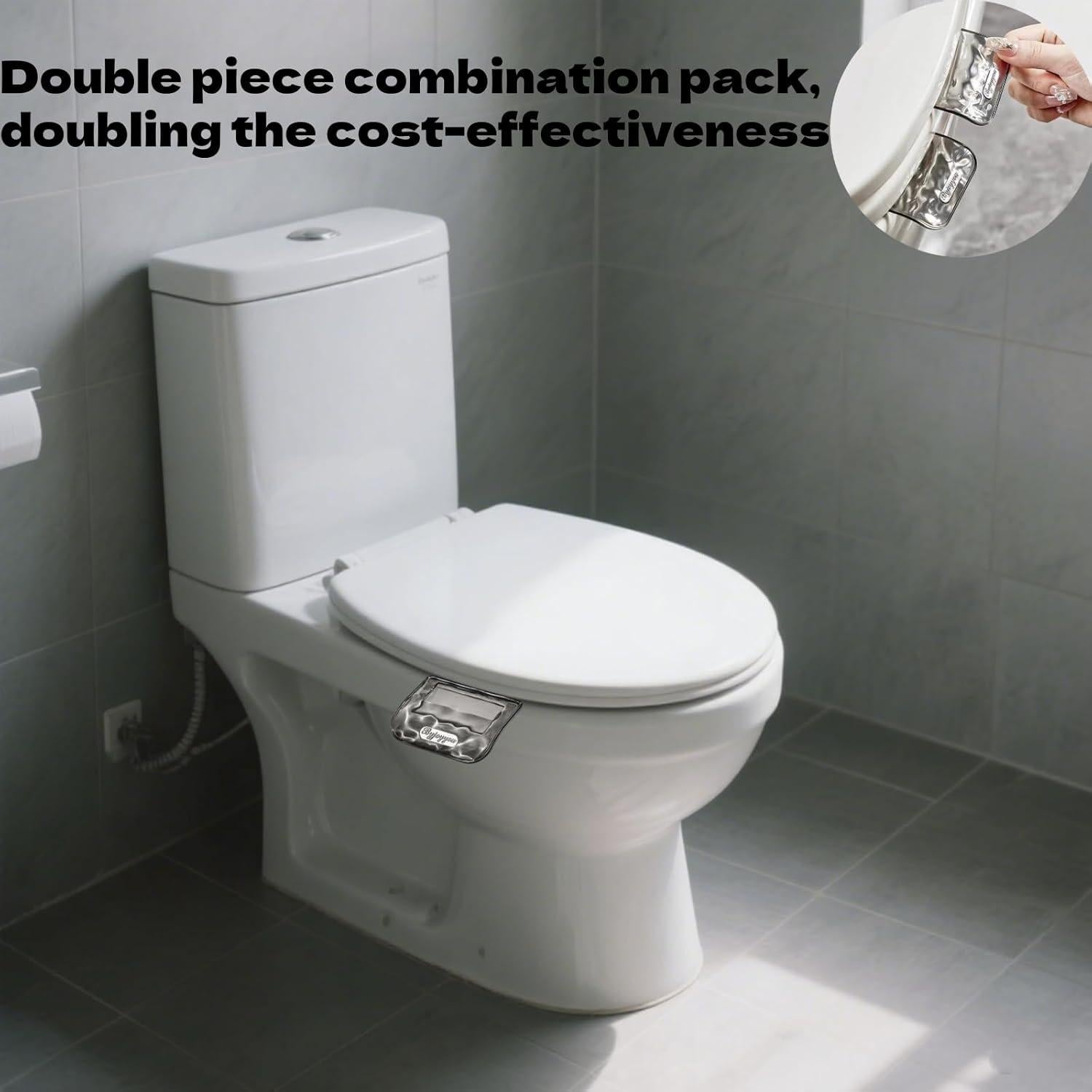 Juego de 2 Manijas para Tapa de Inodoro Dmykluc Gris