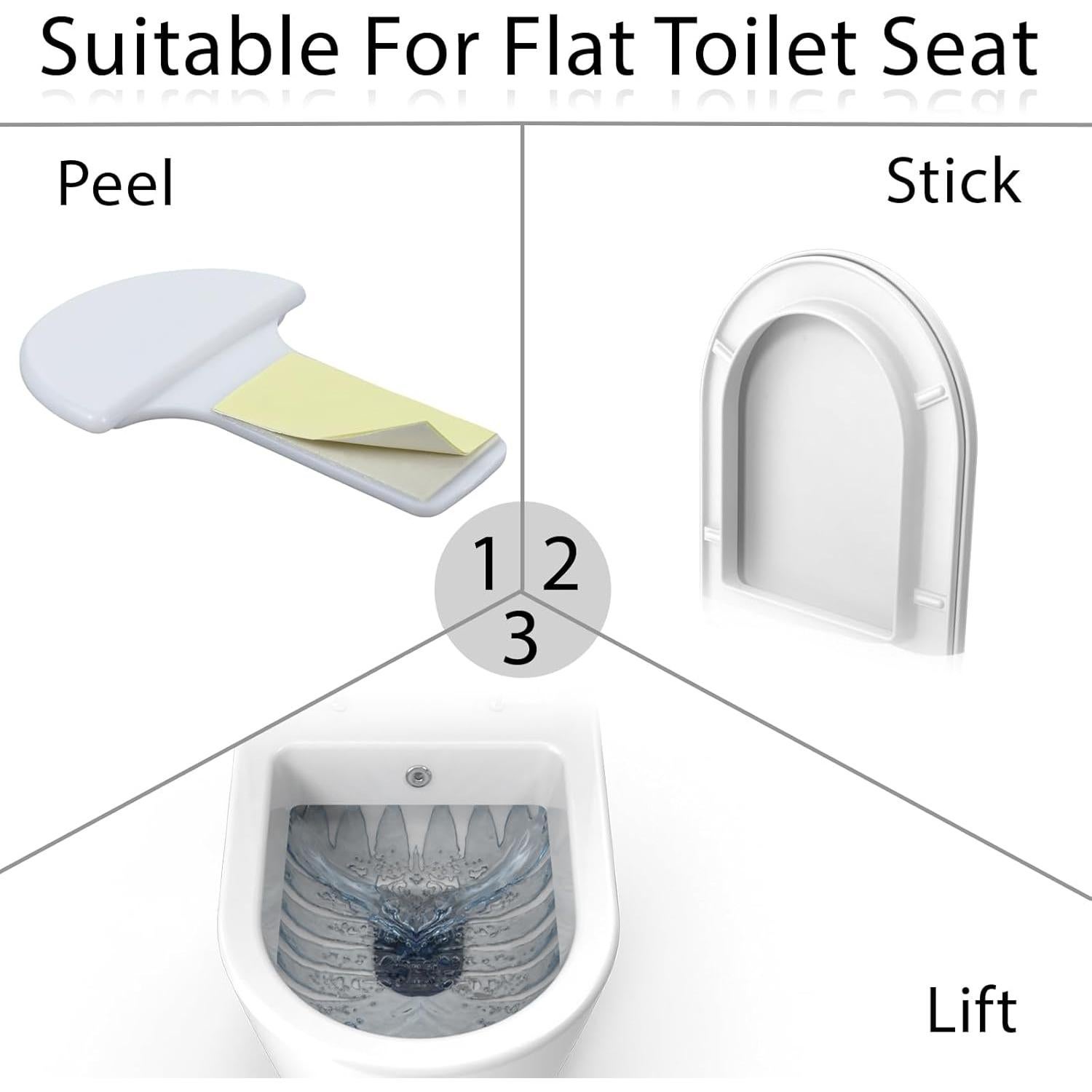 Elevador de Tapa de Inodoro Autoadhesivo Hpmjz 4 Piezas