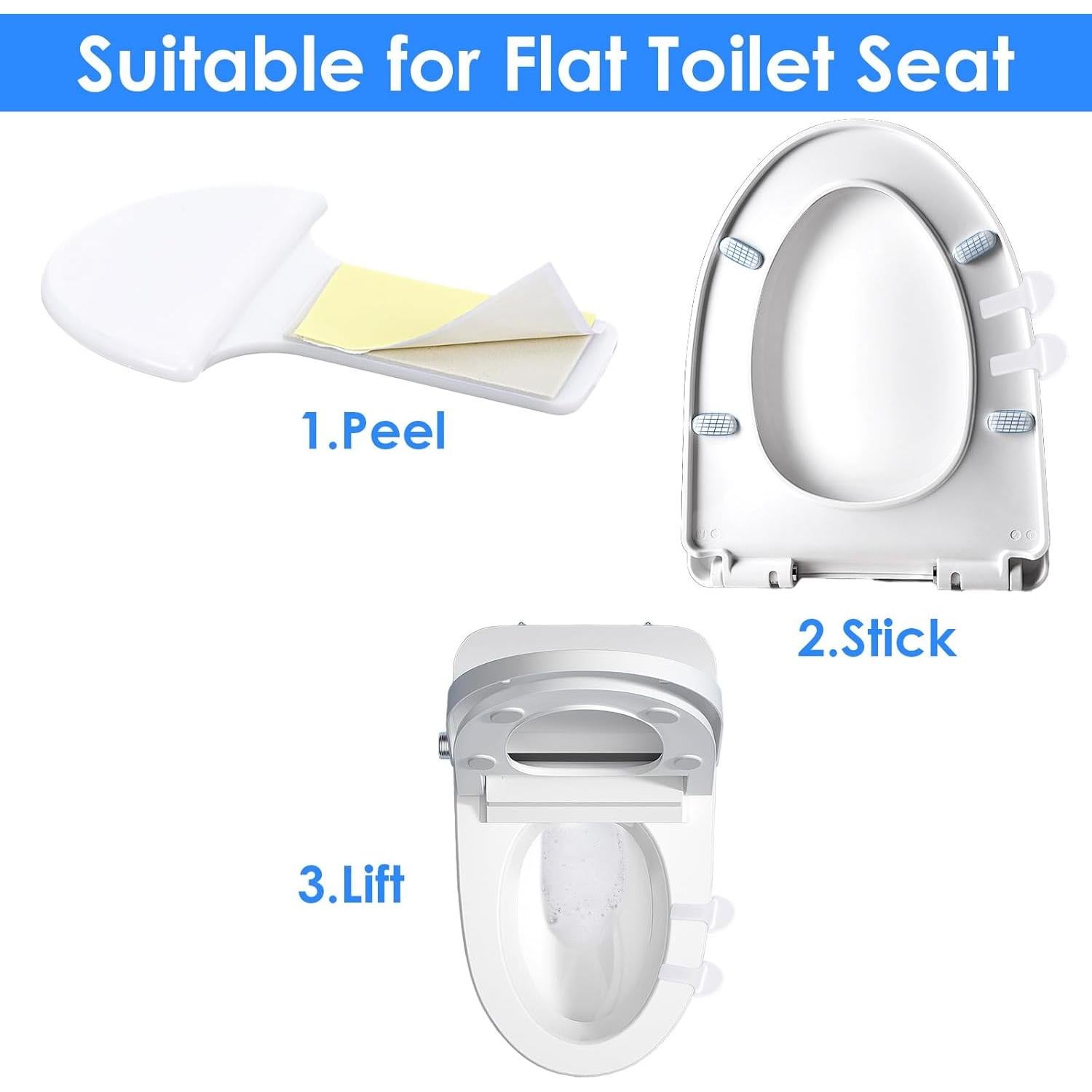 Elevador de Tapa de Inodoro ElevateTech 4 Piezas Blanco