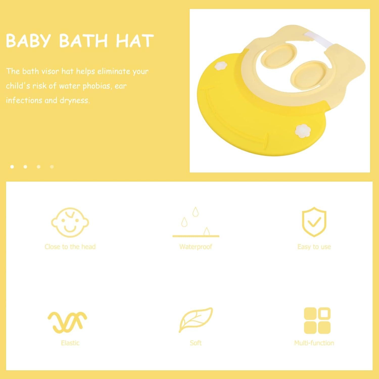 Gorro de Ducha para Bebé Unisex Amarillo TPE Impermeable