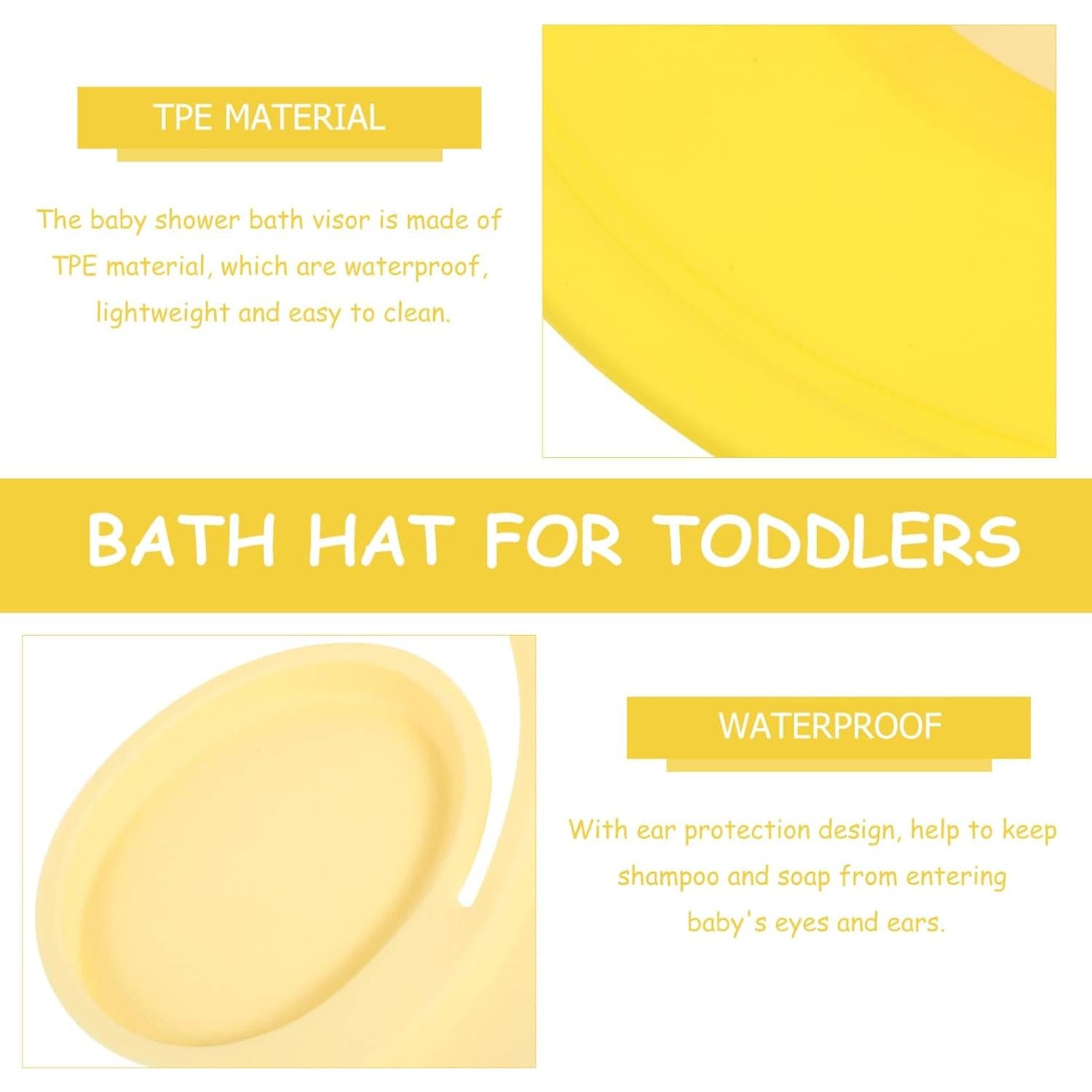 Gorro de Ducha para Bebé Unisex Amarillo TPE Impermeable