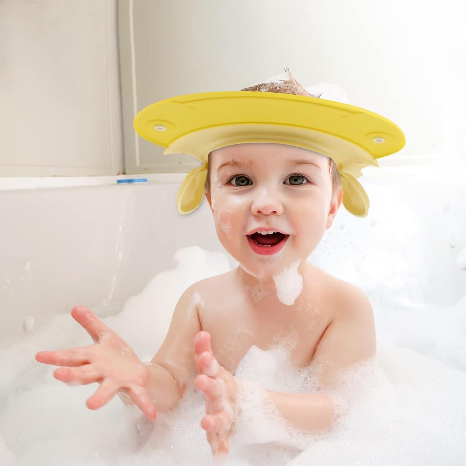 Gorro de Ducha para Bebé Unisex Amarillo TPE Impermeable