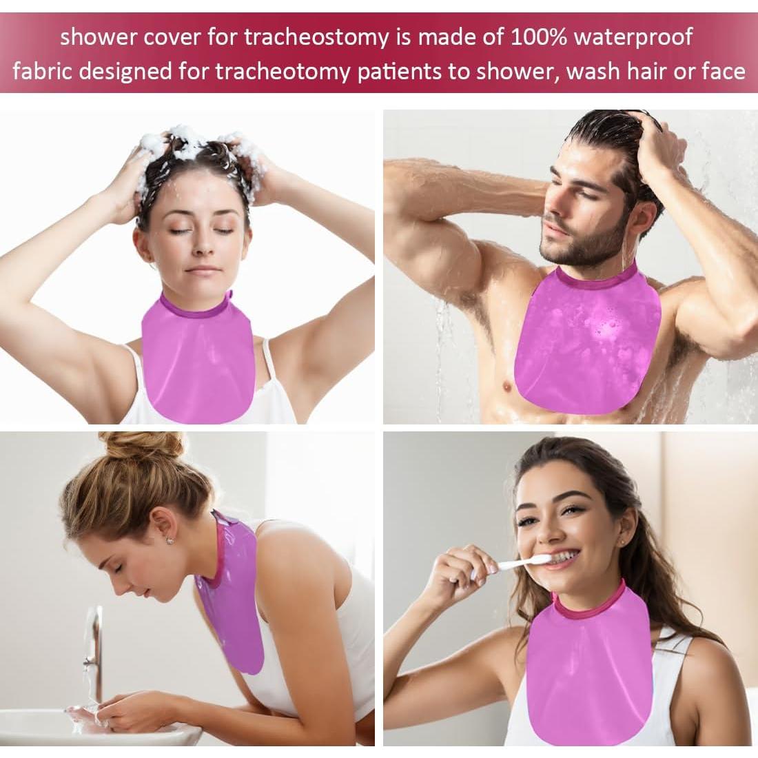 Cubierta de Ducha Impermeable EHUSPU para Traqueostomía - Rojo