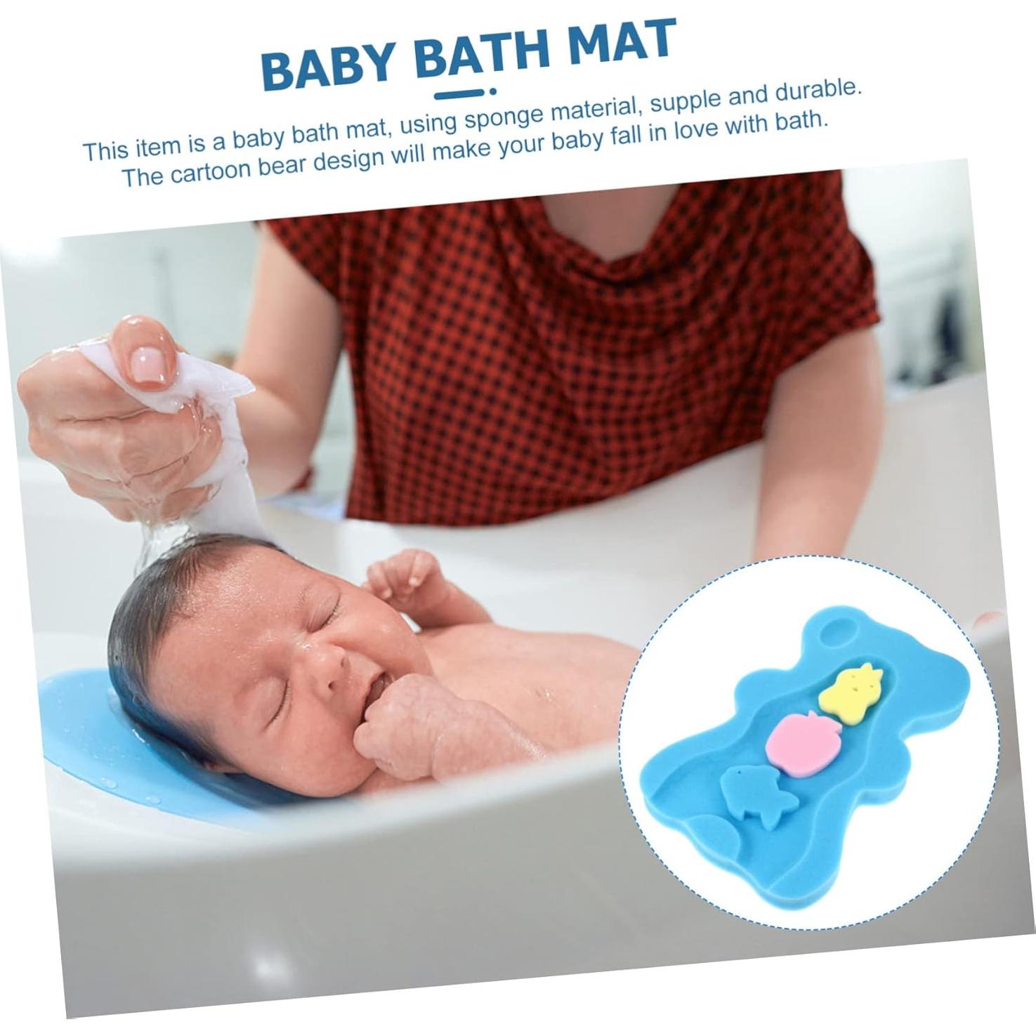 Cojín de Baño Antideslizante para Bebés Azul 48x29cm