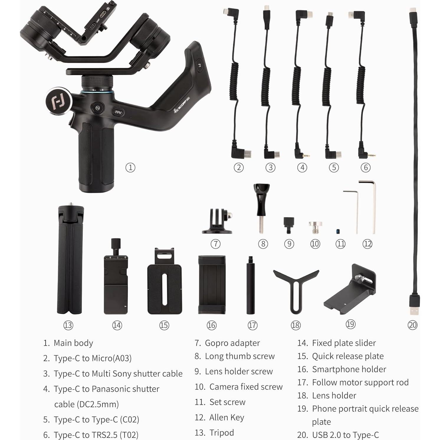 Gimbal Estabilizador FeiyuTech Scorp Mini 3 Ejes para Cámaras