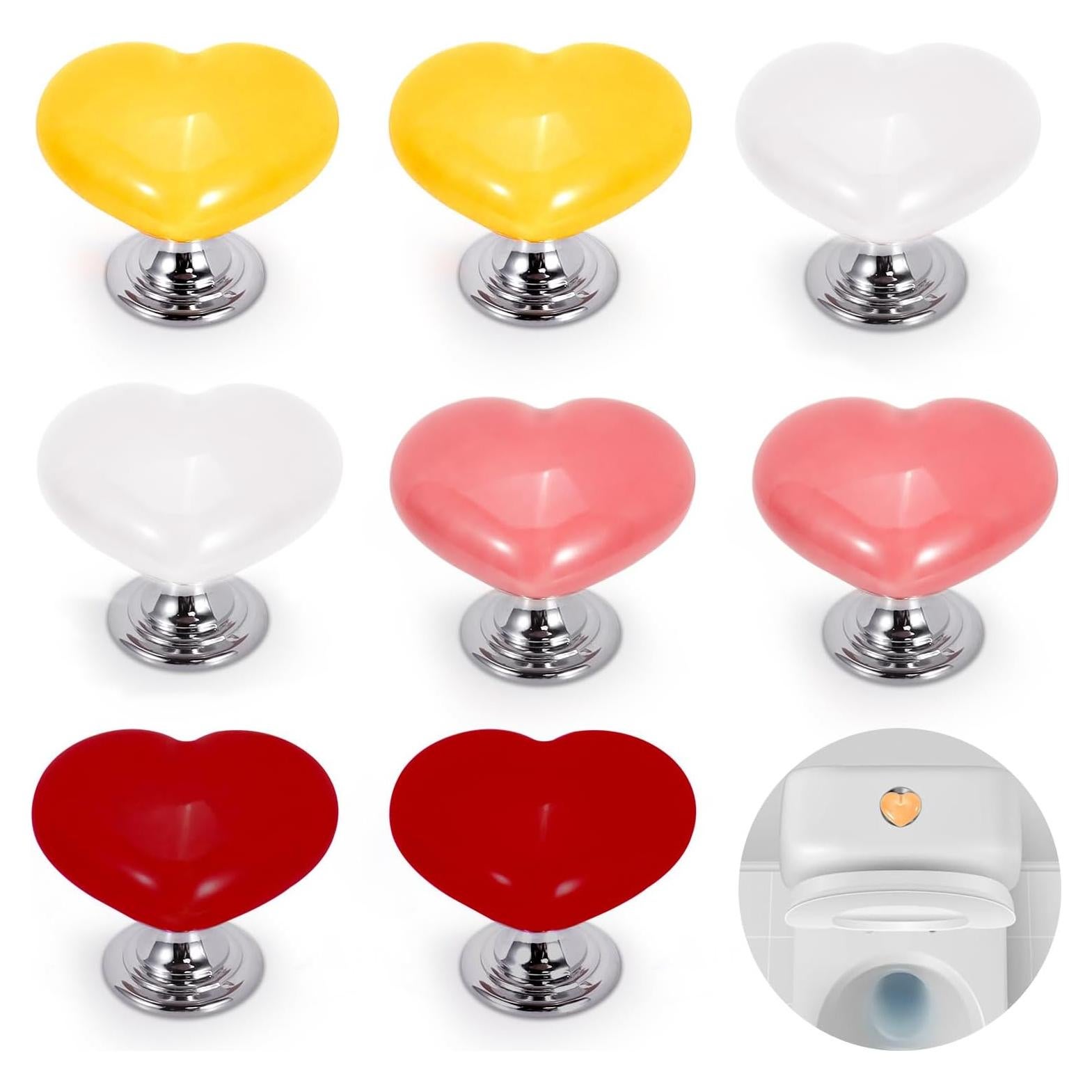Botón de Inodoro en Forma de Corazón ASTIMESA - 8 Piezas