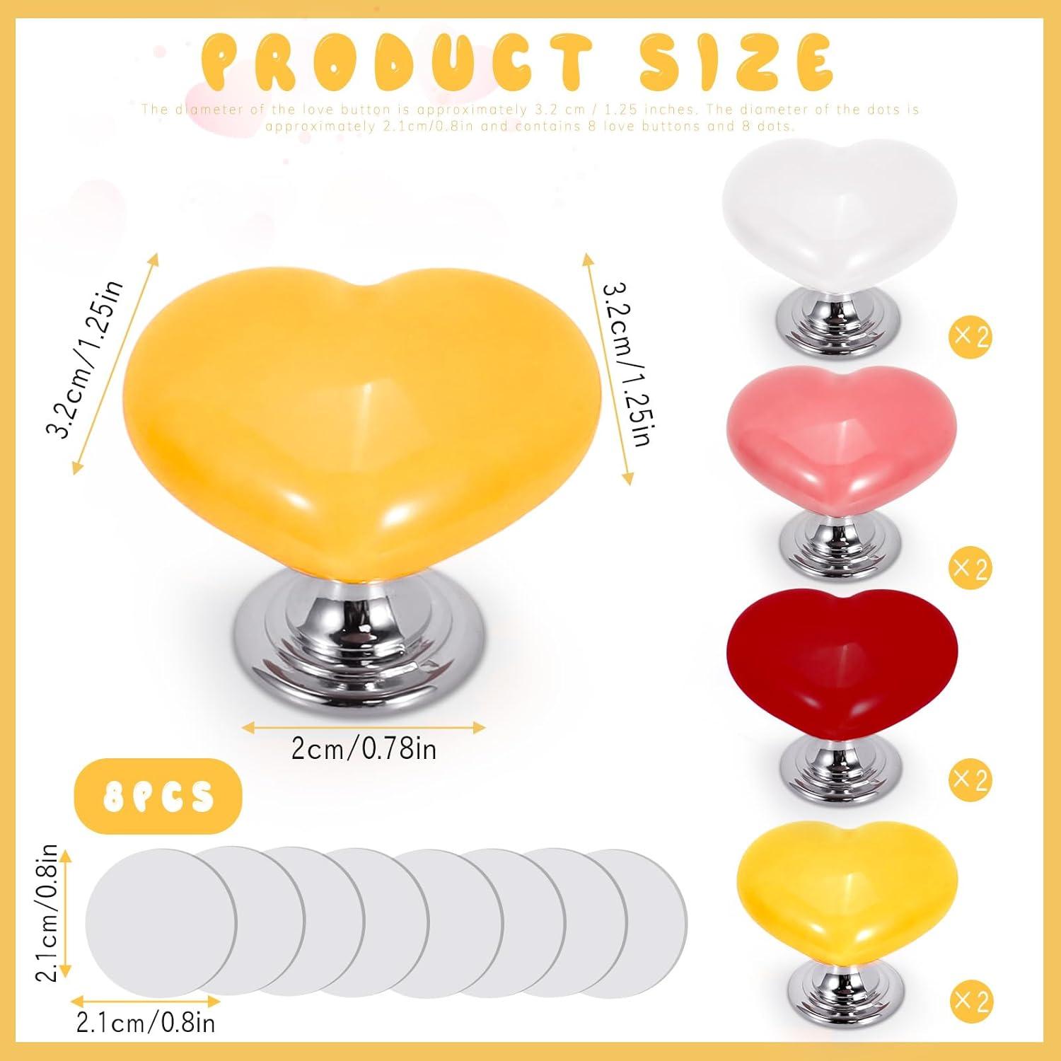 Botón de Inodoro en Forma de Corazón ASTIMESA - 8 Piezas