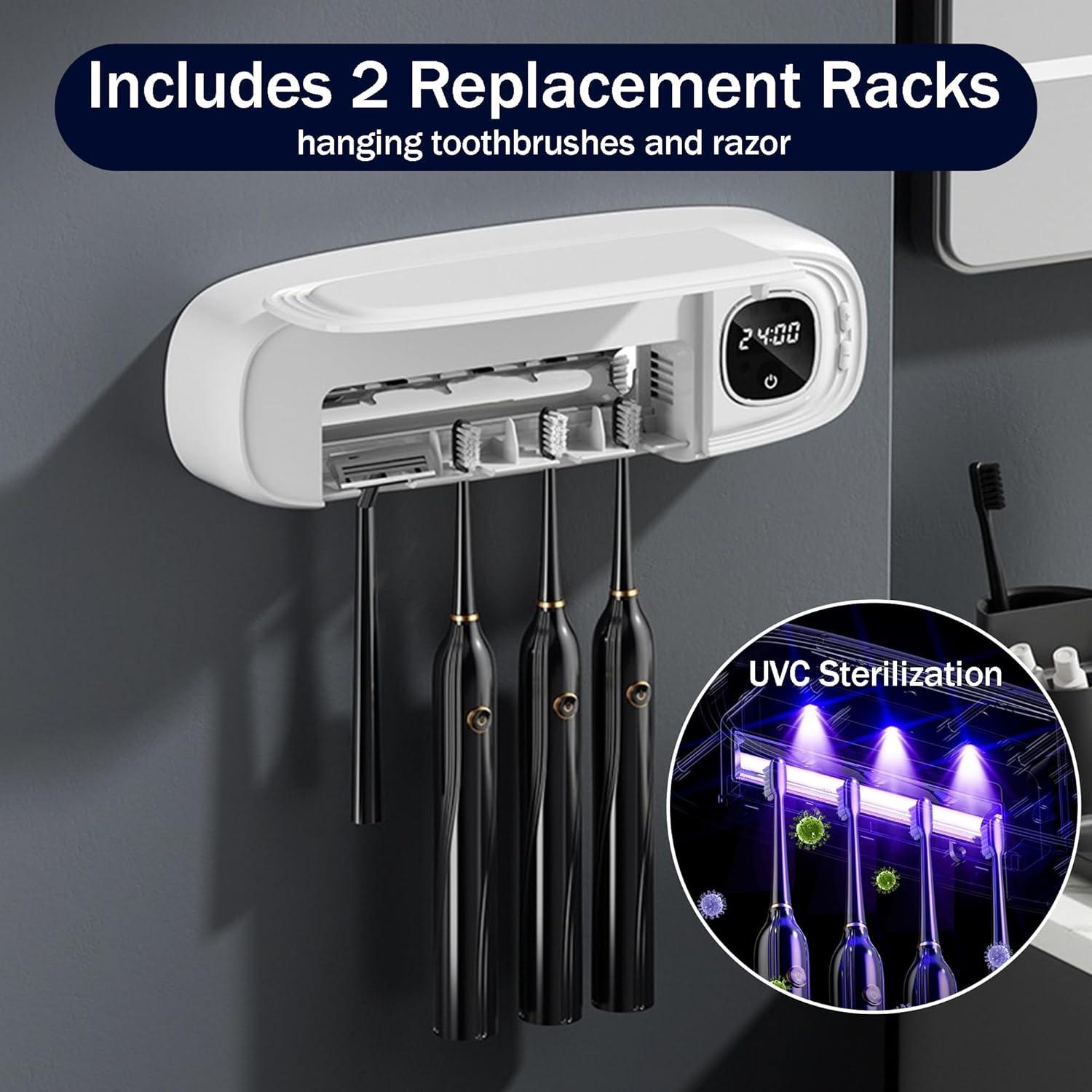 Soporte Limpiador de Cepillos de Dientes ARefugen Negro 4 Espacios