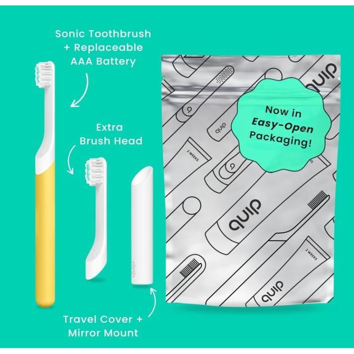 Cepillo de dientes eléctrico Quip Kids amarillo con temporizador