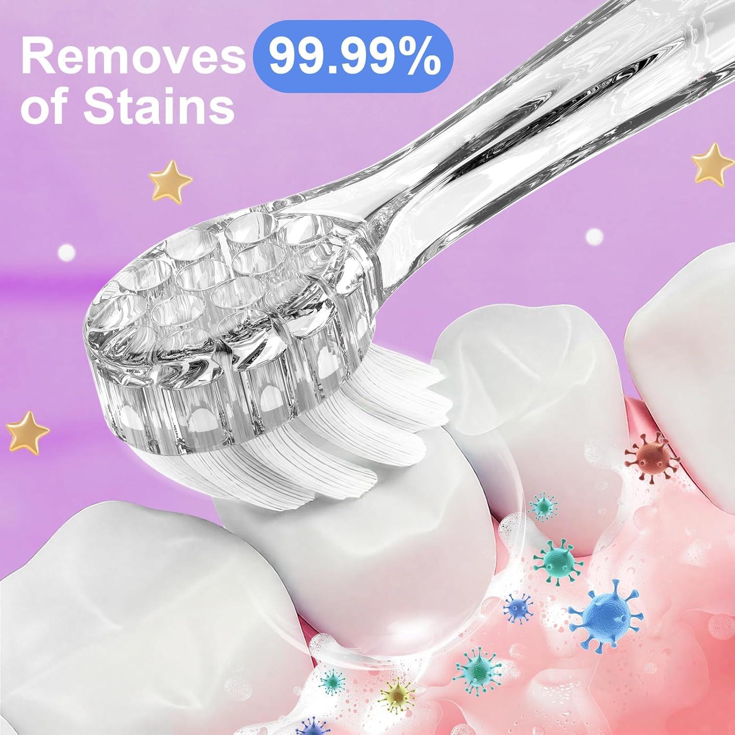 Cepillo de Dientes Eléctrico YUNCHI para Niños 0-6 Años con Luz LED