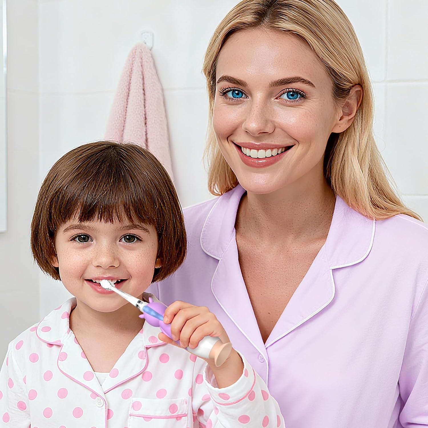 Cepillo de Dientes Eléctrico YUNCHI para Niños 0-6 Años con Luz LED