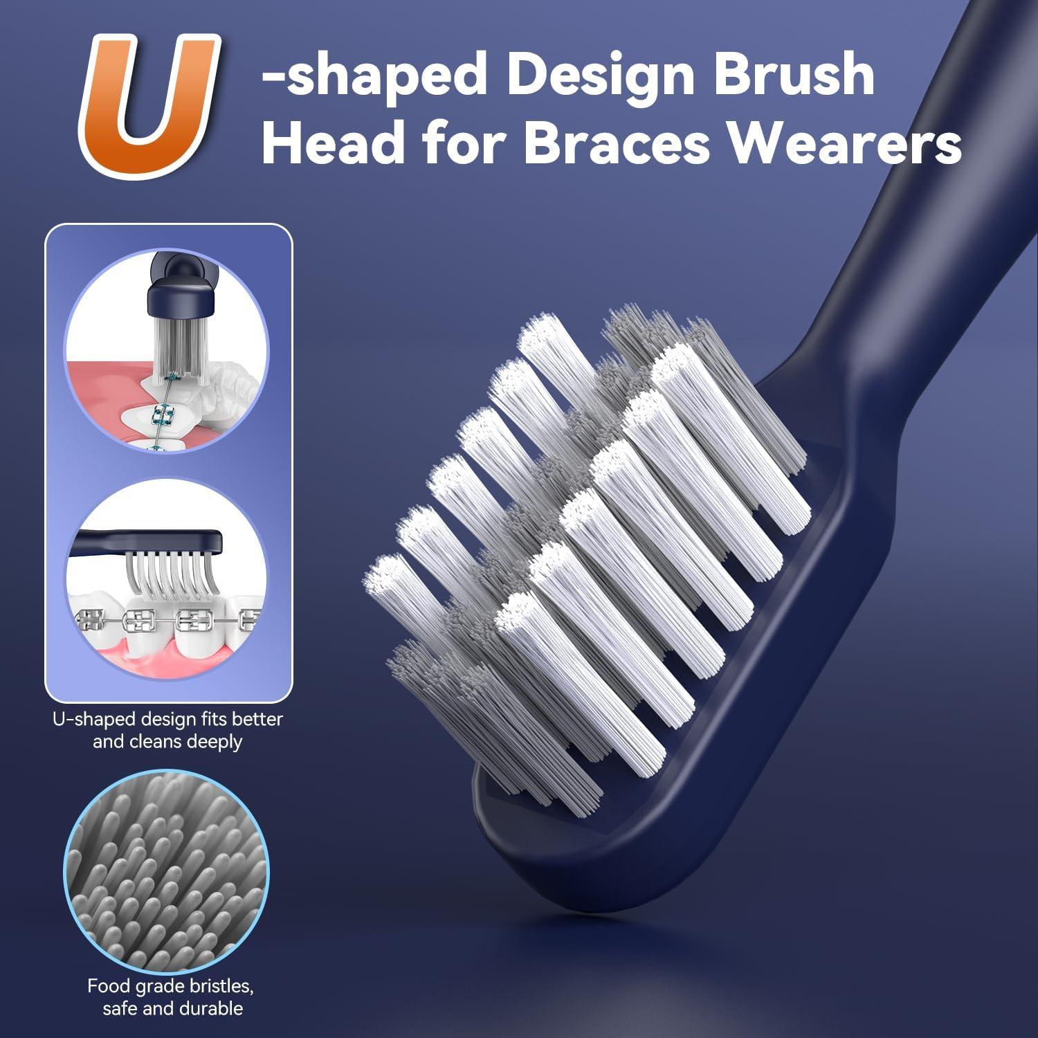 Cepillo de Dientes Eléctrico Ortodóntico JTF con 6 Cabezas