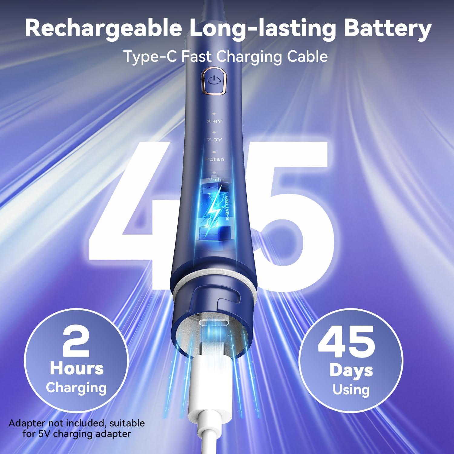 Cepillo de Dientes Eléctrico Ortodóntico JTF con 6 Cabezas