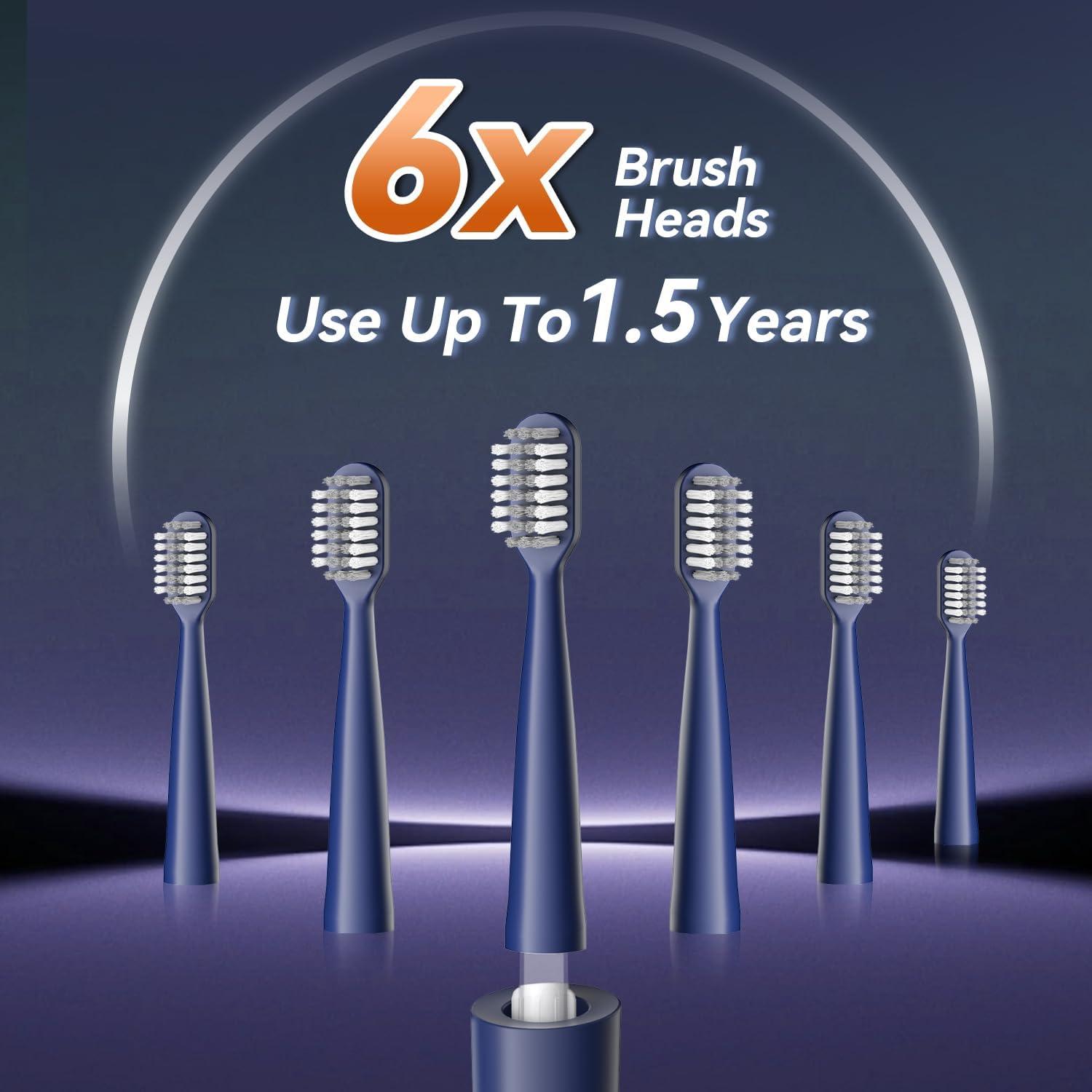 Cepillo de Dientes Eléctrico Ortodóntico JTF con 6 Cabezas