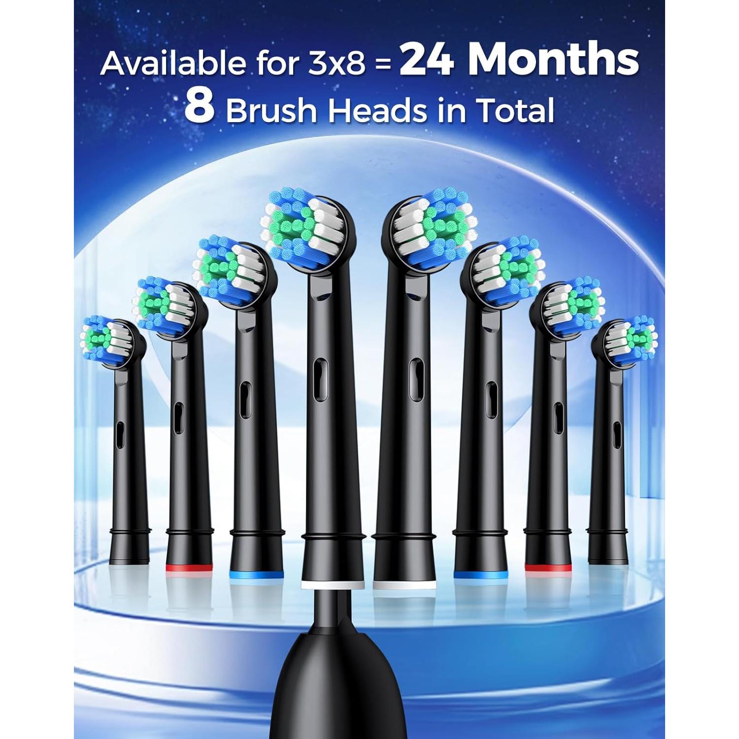 Cepillo de Dientes Eléctrico Teeaegis Rotatorio 8 Cabezas 3 Modos