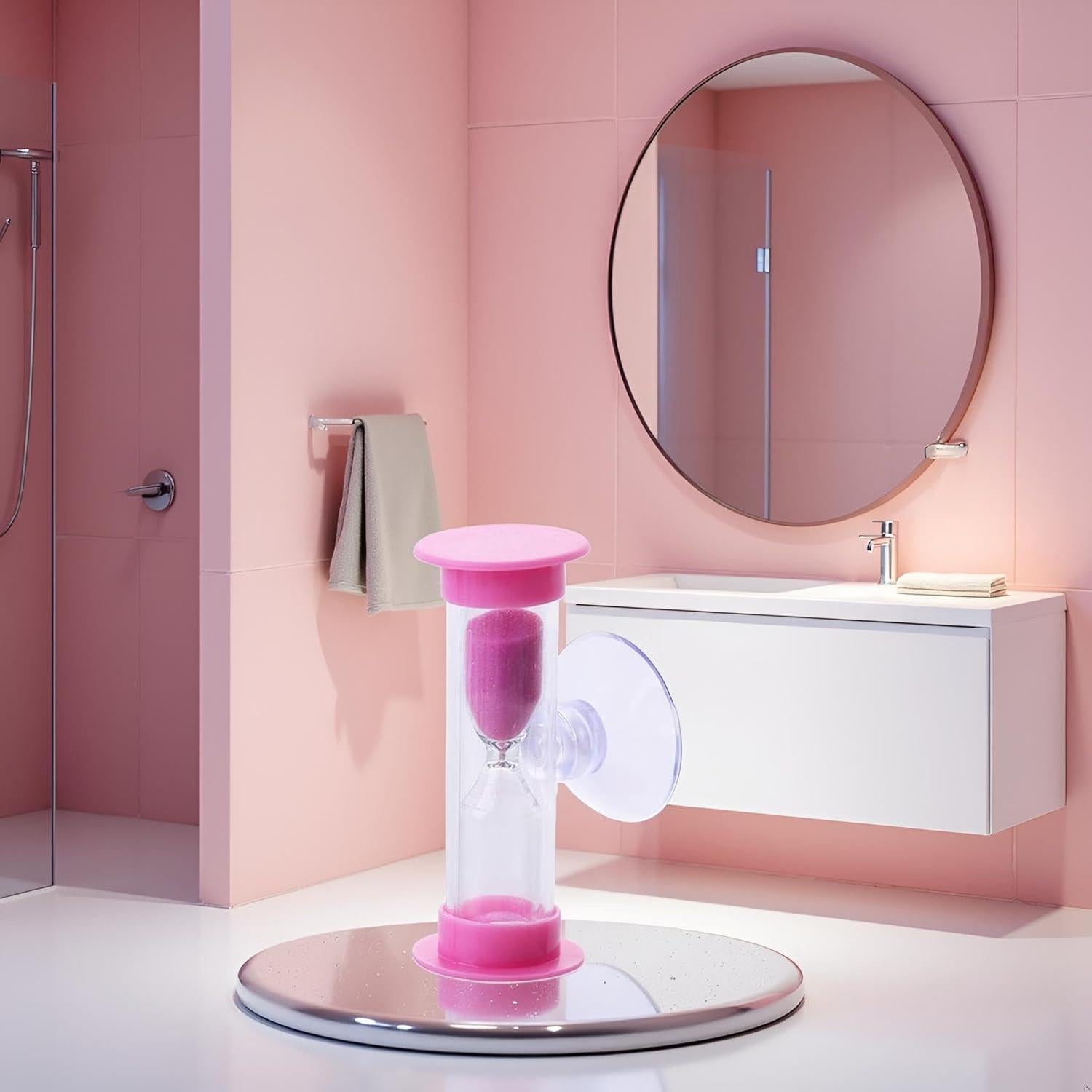 Temporizador de Arena Rosa Juroicessry 2/3 Minutos con Ventosa