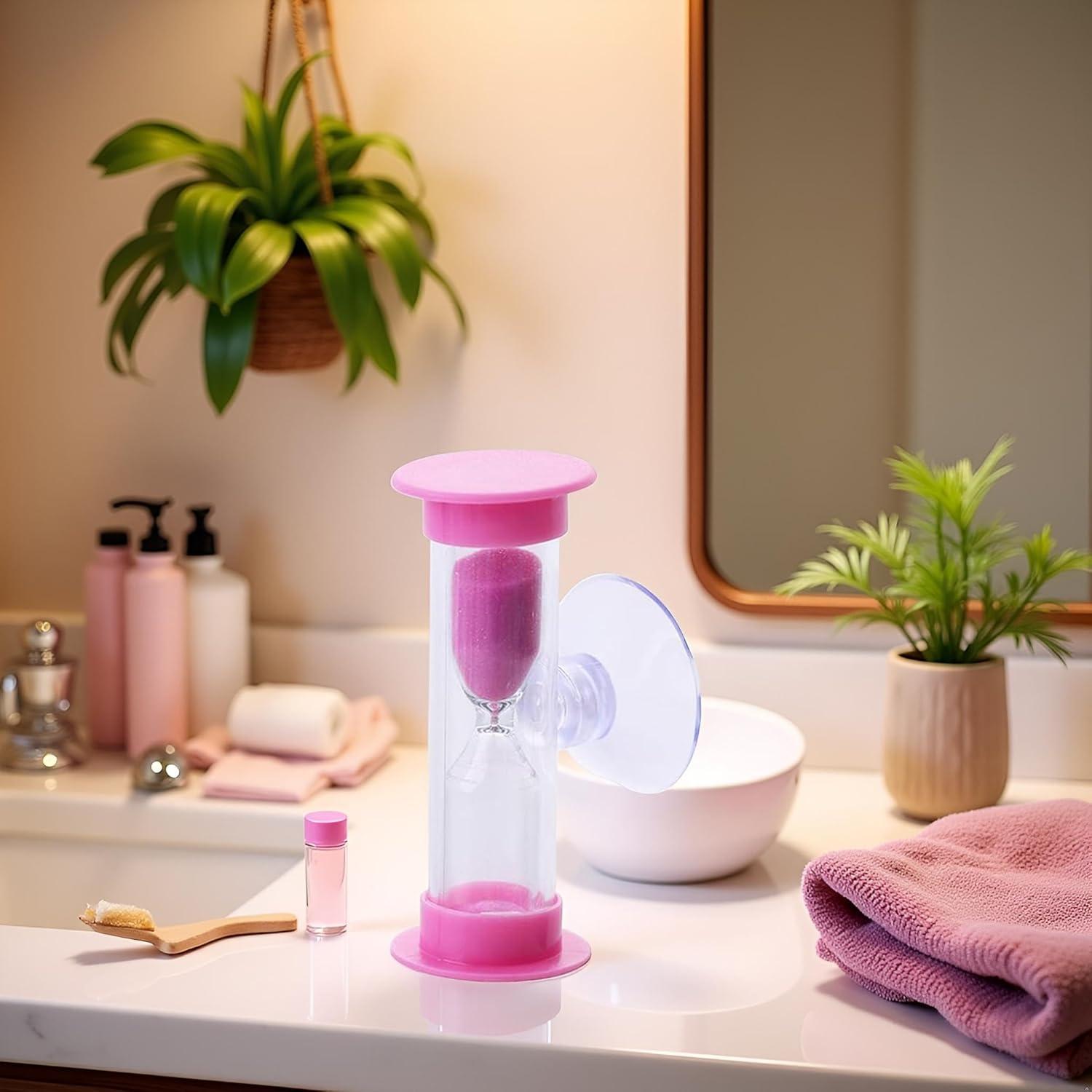 Temporizador de Arena Rosa Juroicessry 2/3 Minutos con Ventosa