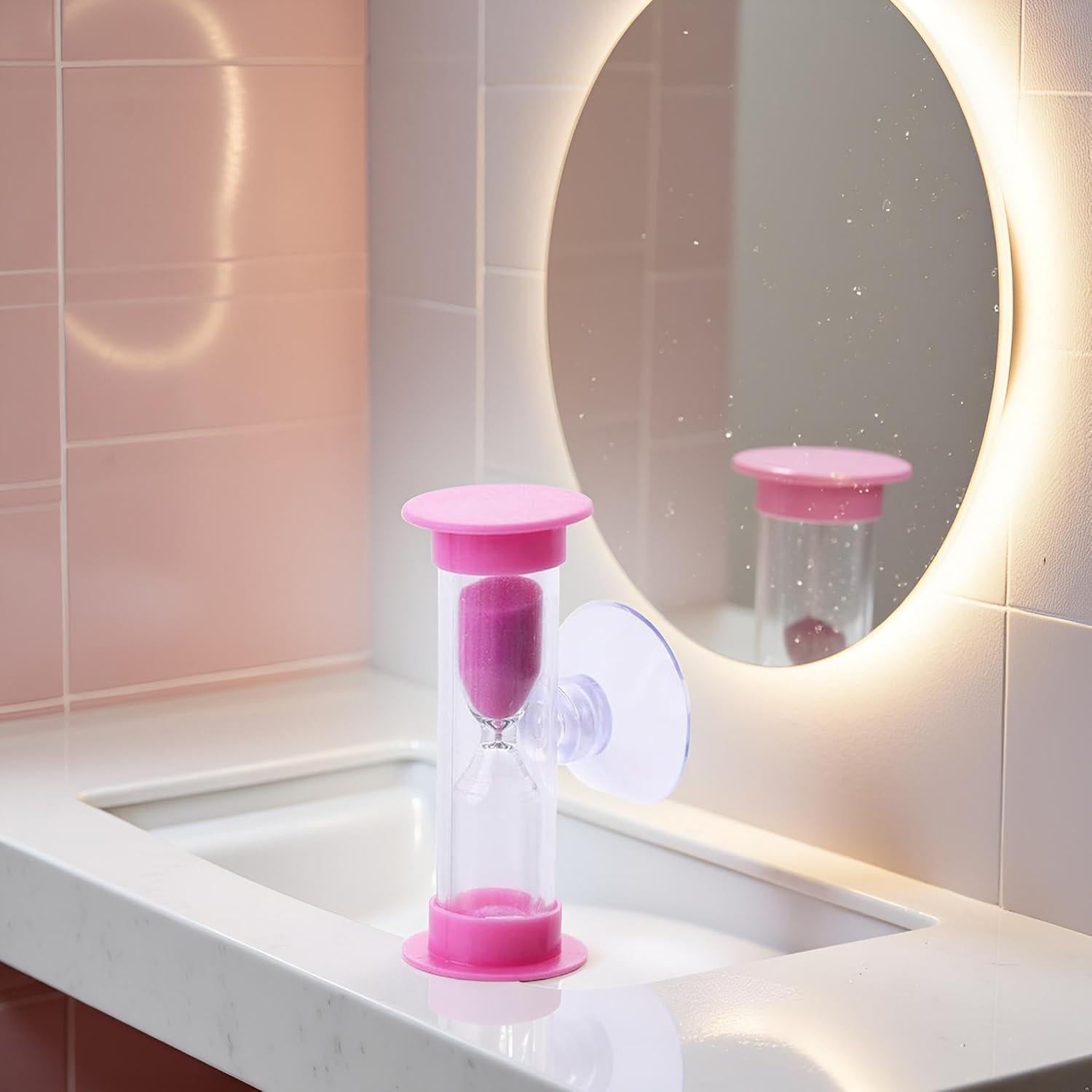 Temporizador de Arena Rosa Juroicessry 2/3 Minutos con Ventosa