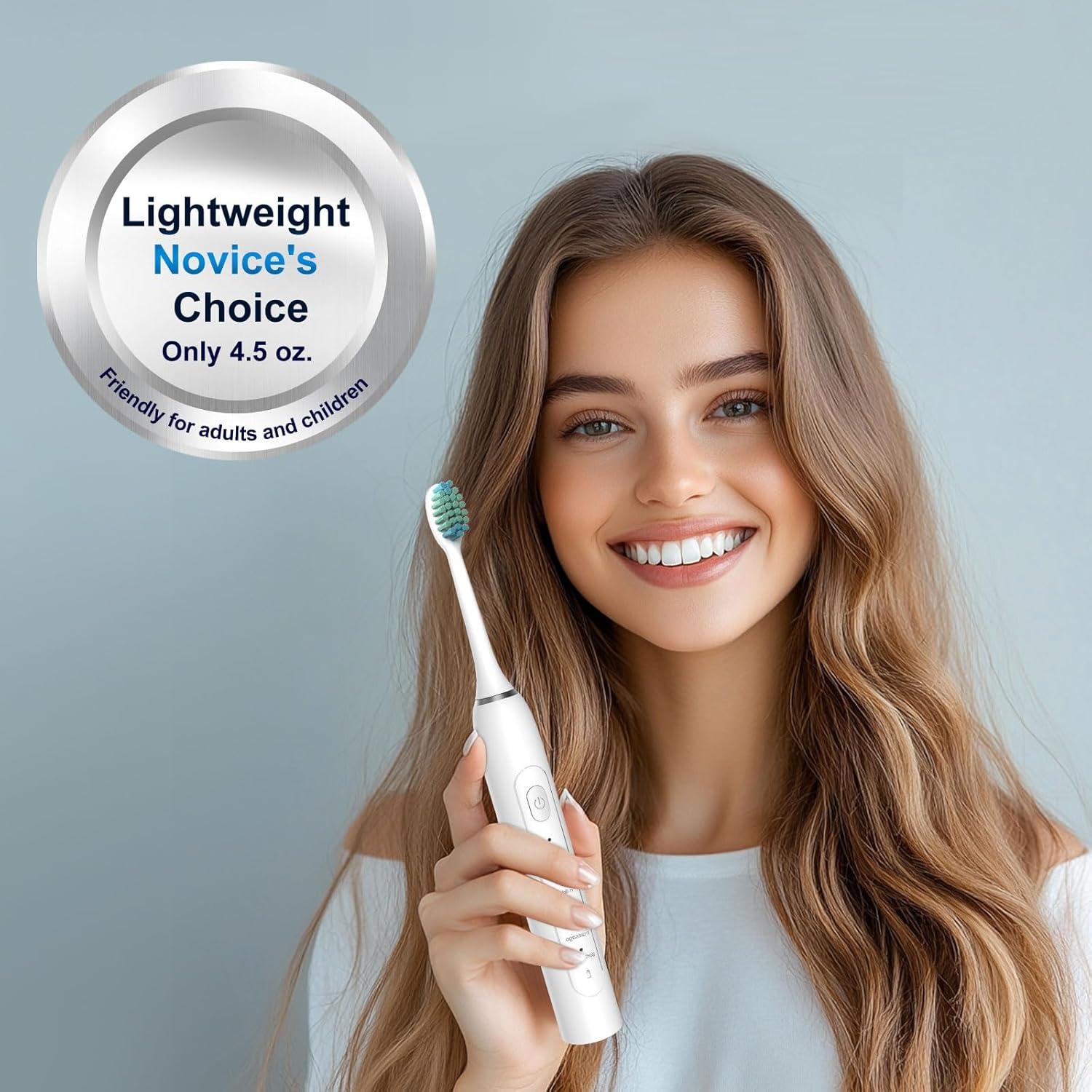 Cepillo de Dientes Eléctrico IYGLKD Impermeable 6 Modos 30 Días Batería