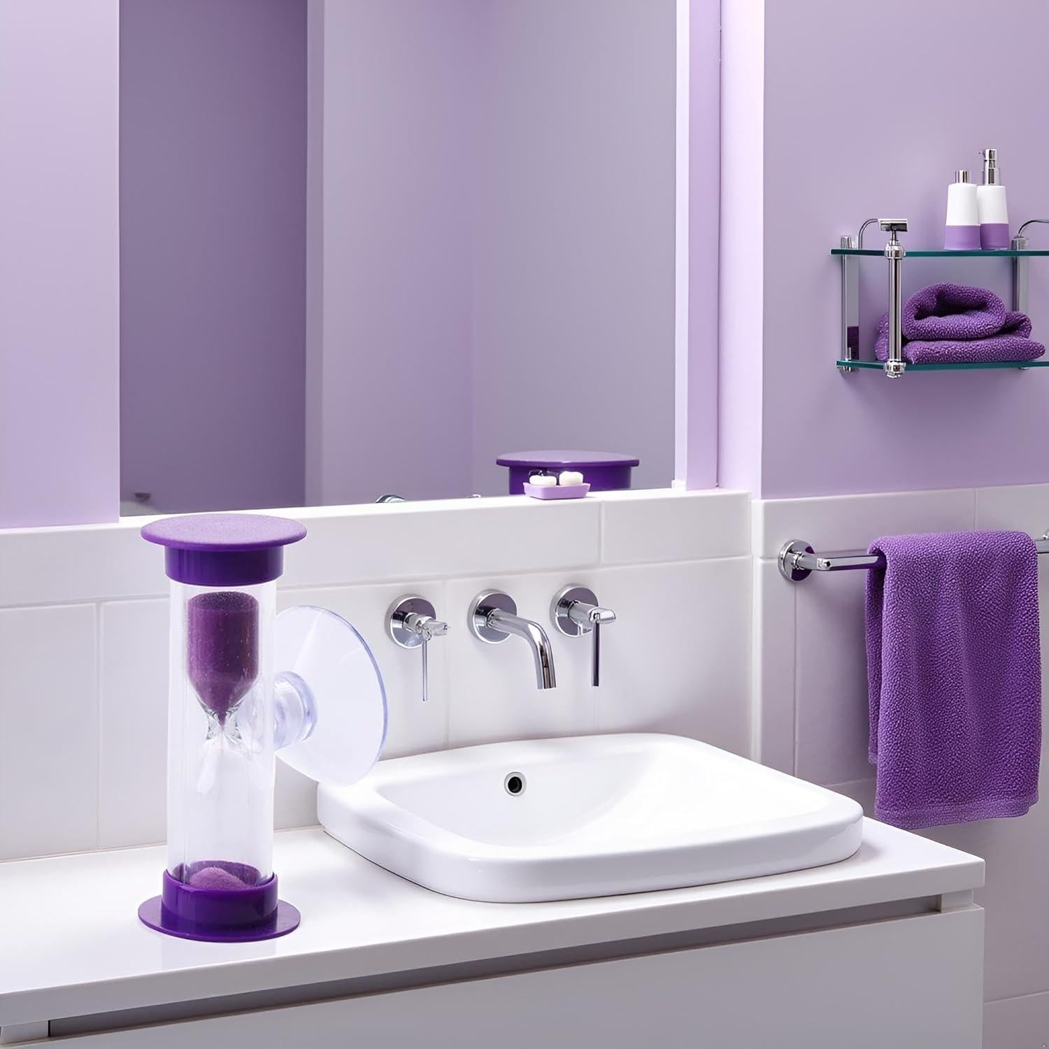 Reloj de Arena Rosojodg 2 Minutos con Ventosa Púrpura