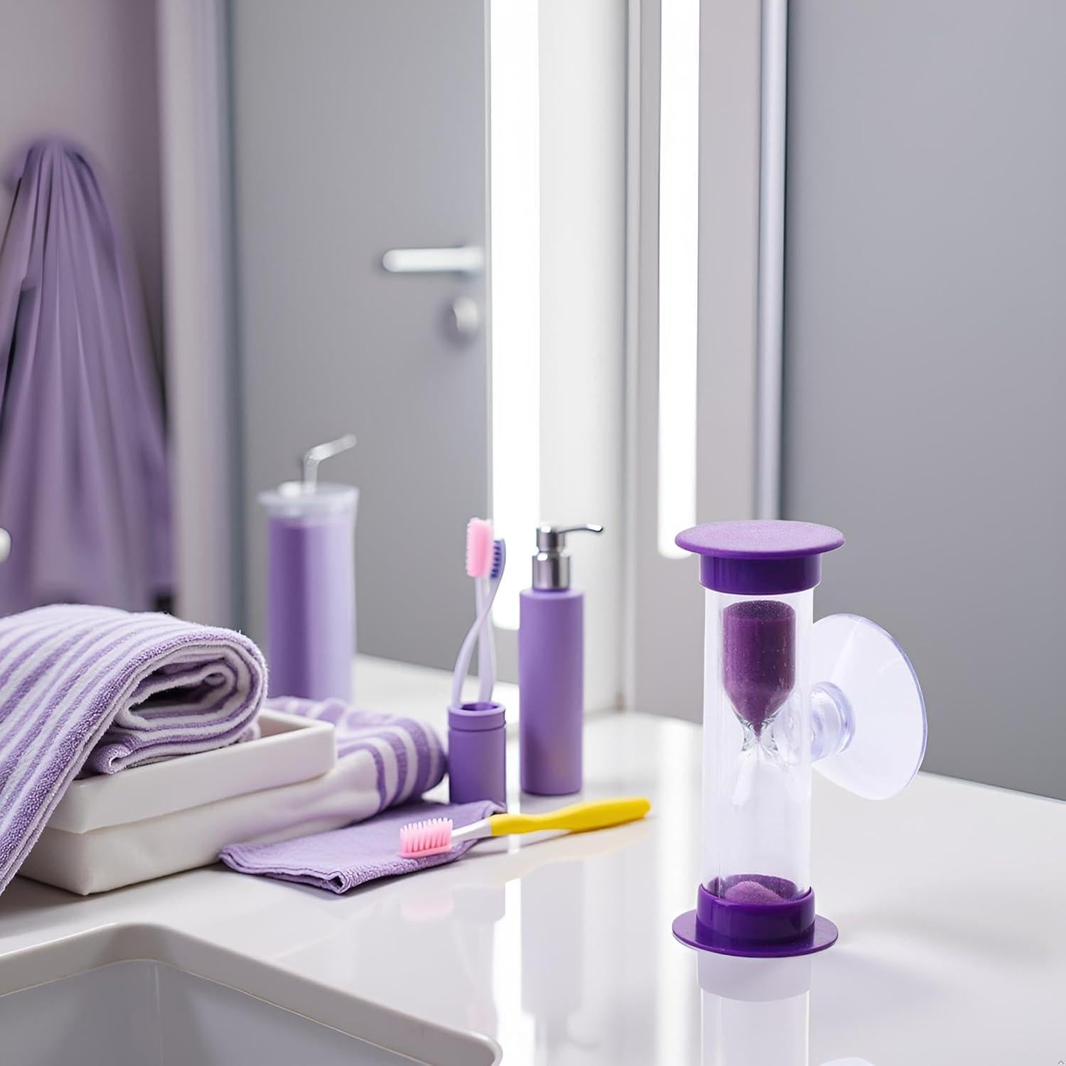 Reloj de Arena Rosojodg 2 Minutos con Ventosa Púrpura