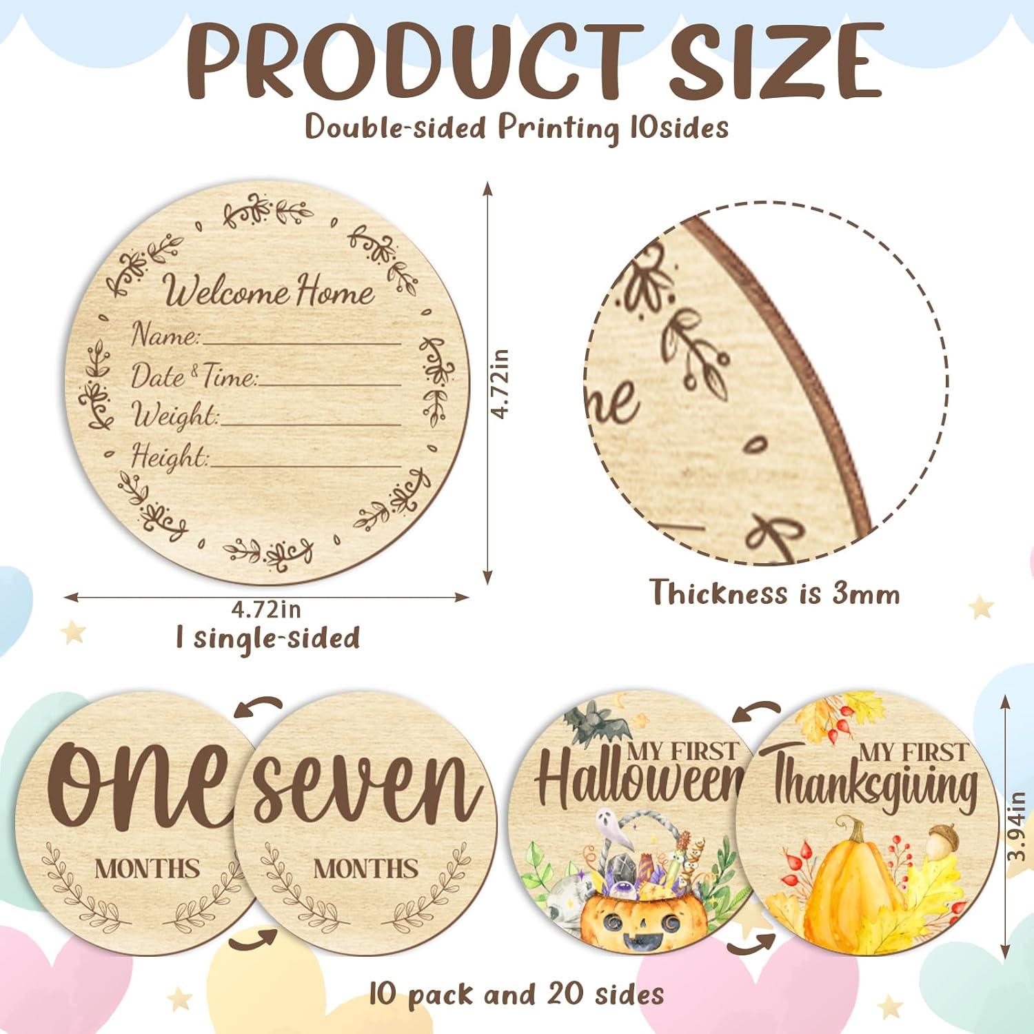 11 Hitos Mensuales para Bebés de Madera Glodecart - Props Fotográficos