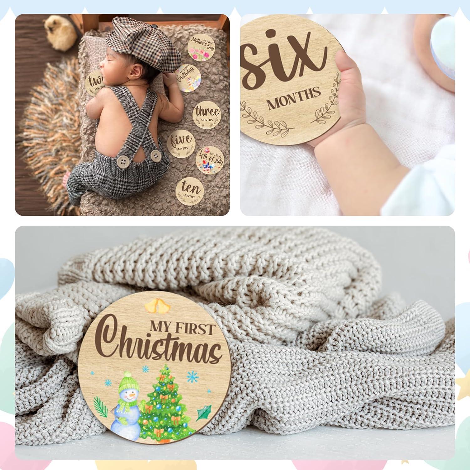 11 Hitos Mensuales para Bebés de Madera Glodecart - Props Fotográficos