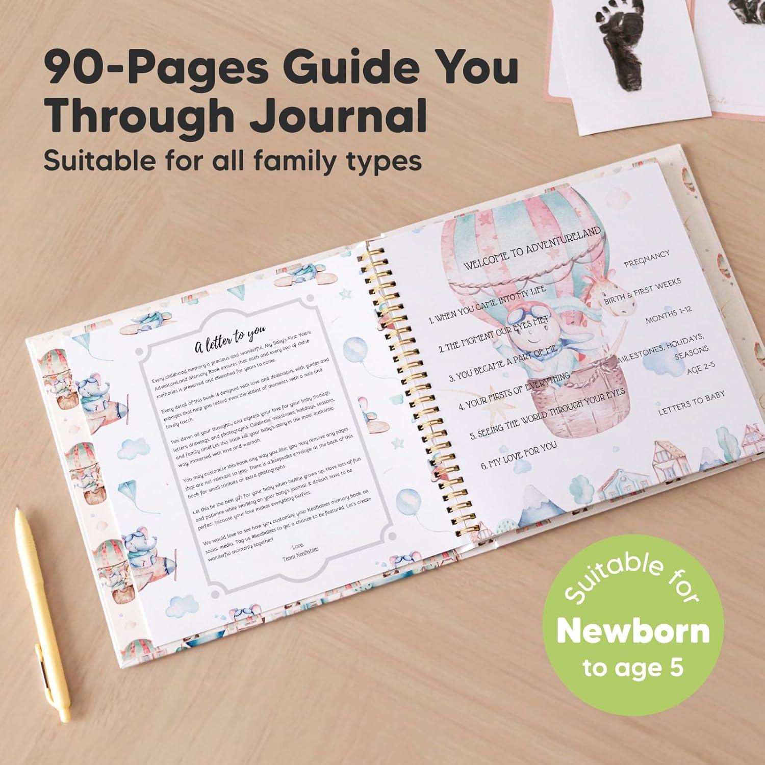 Libro de Memorias del Bebé KeaBabies - 90 Páginas Tapa Dura