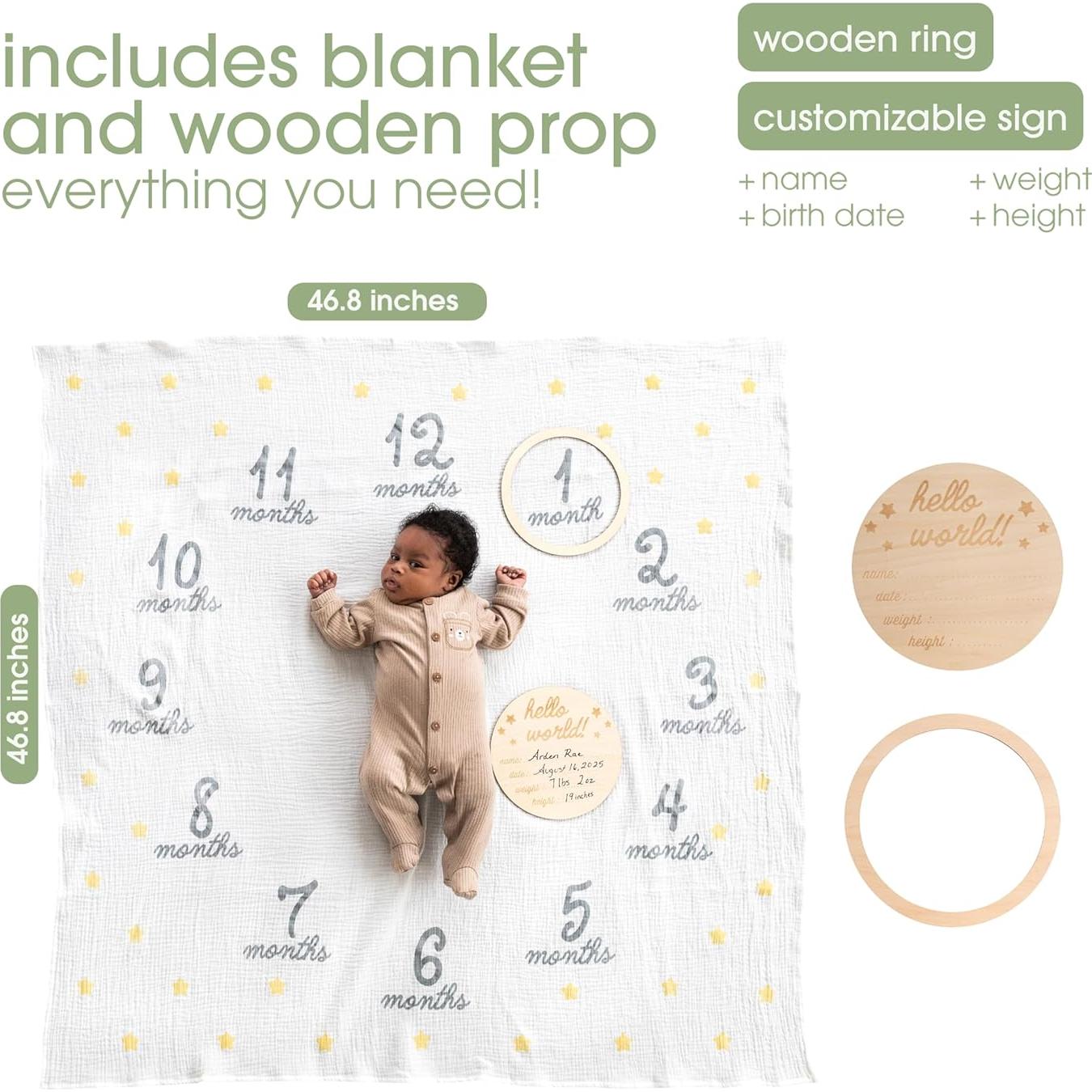 Manta de Hitos y Accesorio Hello World Pearhead 118.6x118.6cm