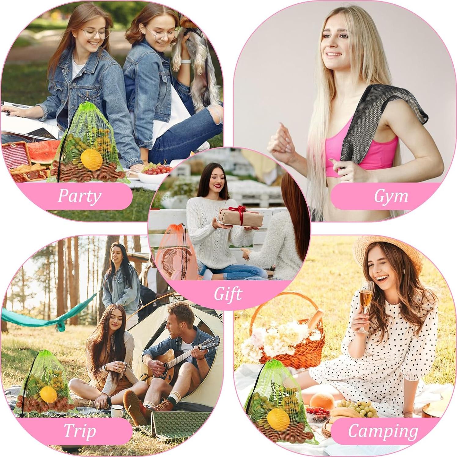 Juego de 7 Bolsas de Malla con Cierre Oruola 45x30 cm