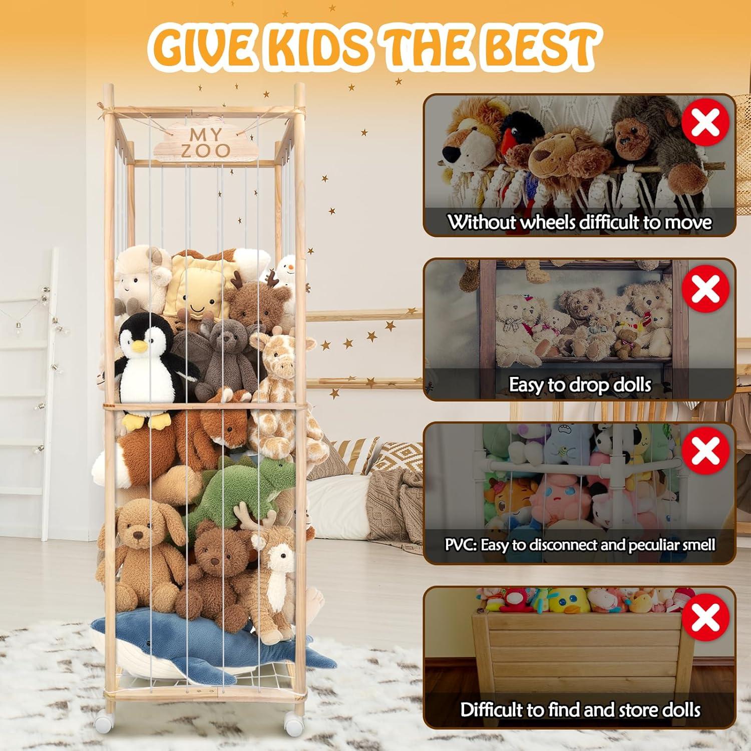 Organizador de Juguetes de Peluche BETBEM 160 cm con Ruedas