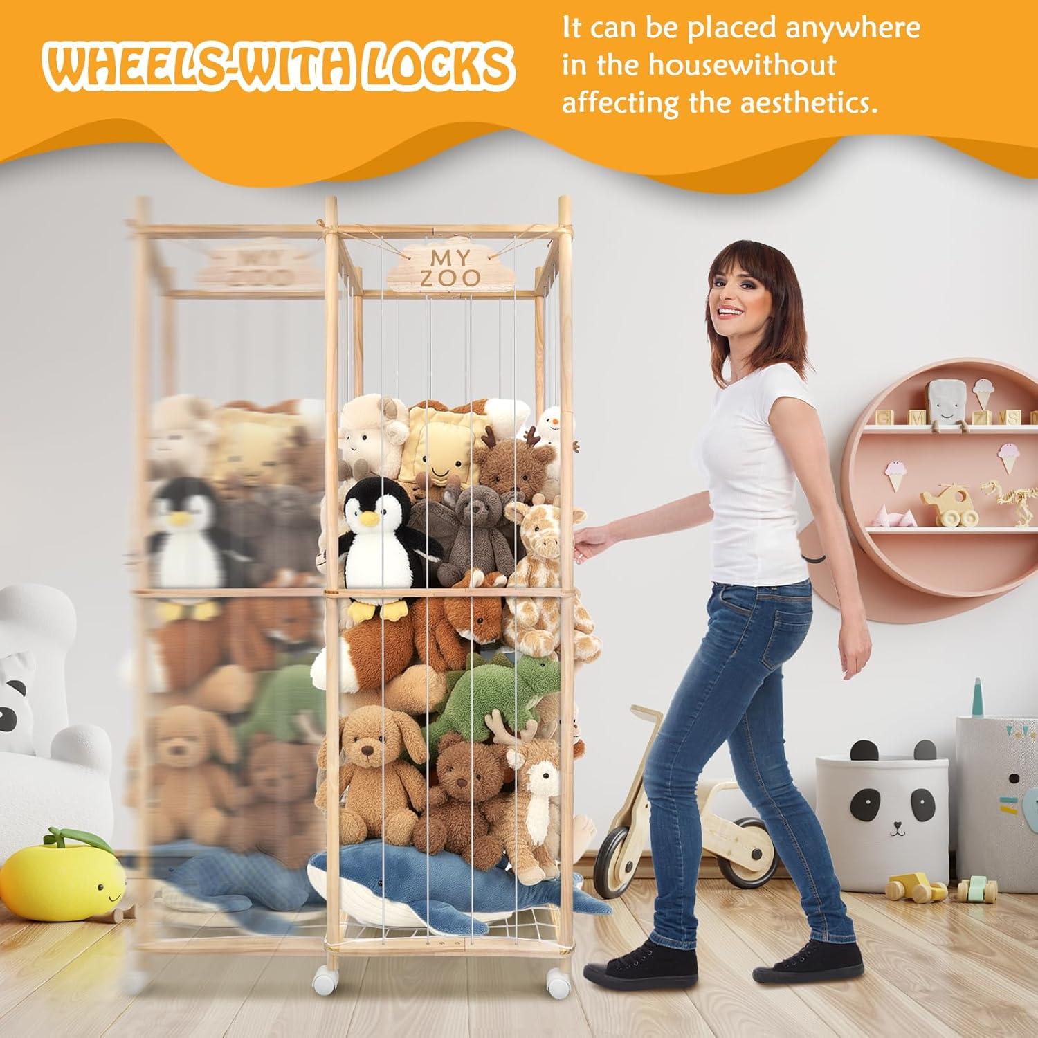 Organizador de Juguetes de Peluche BETBEM 160 cm con Ruedas