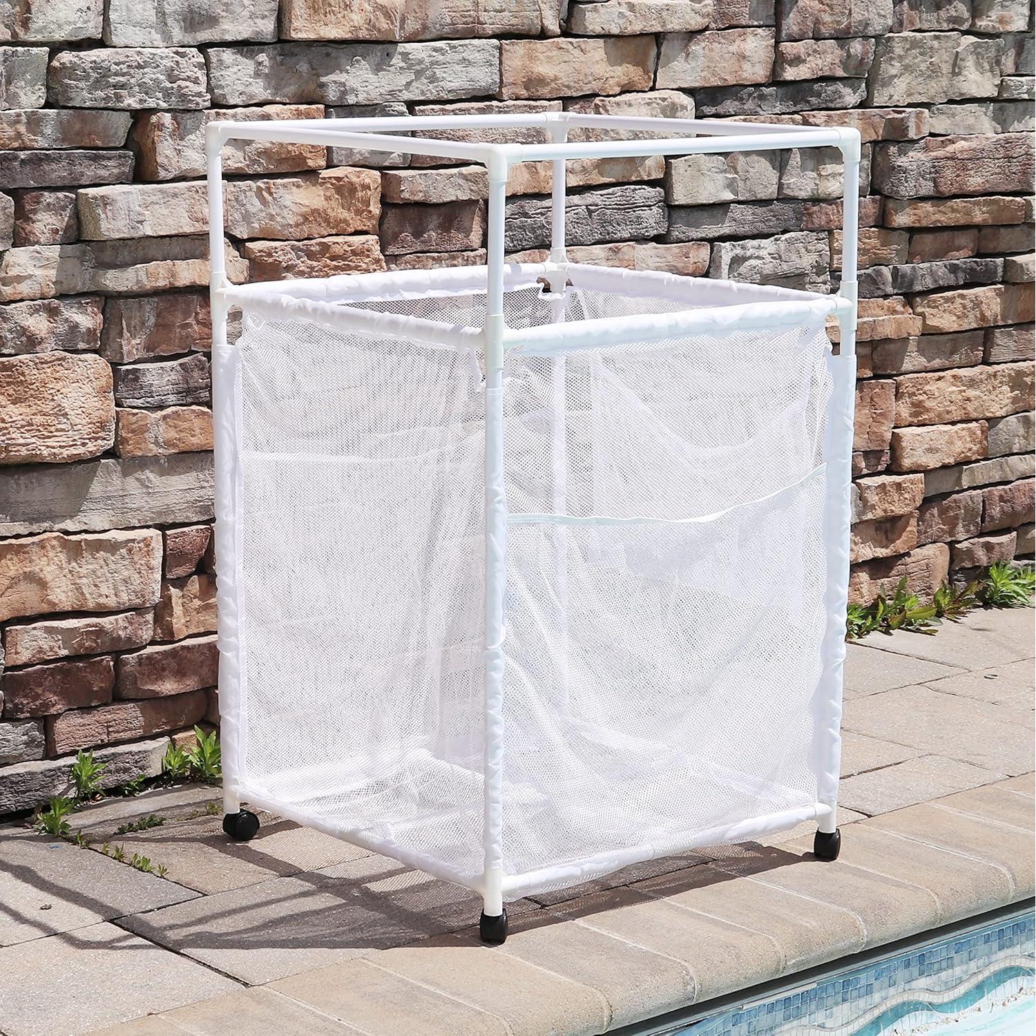 Organizador de Flotadores de Piscina Essentially Yours Blanco 64.5x66x102.9 cm