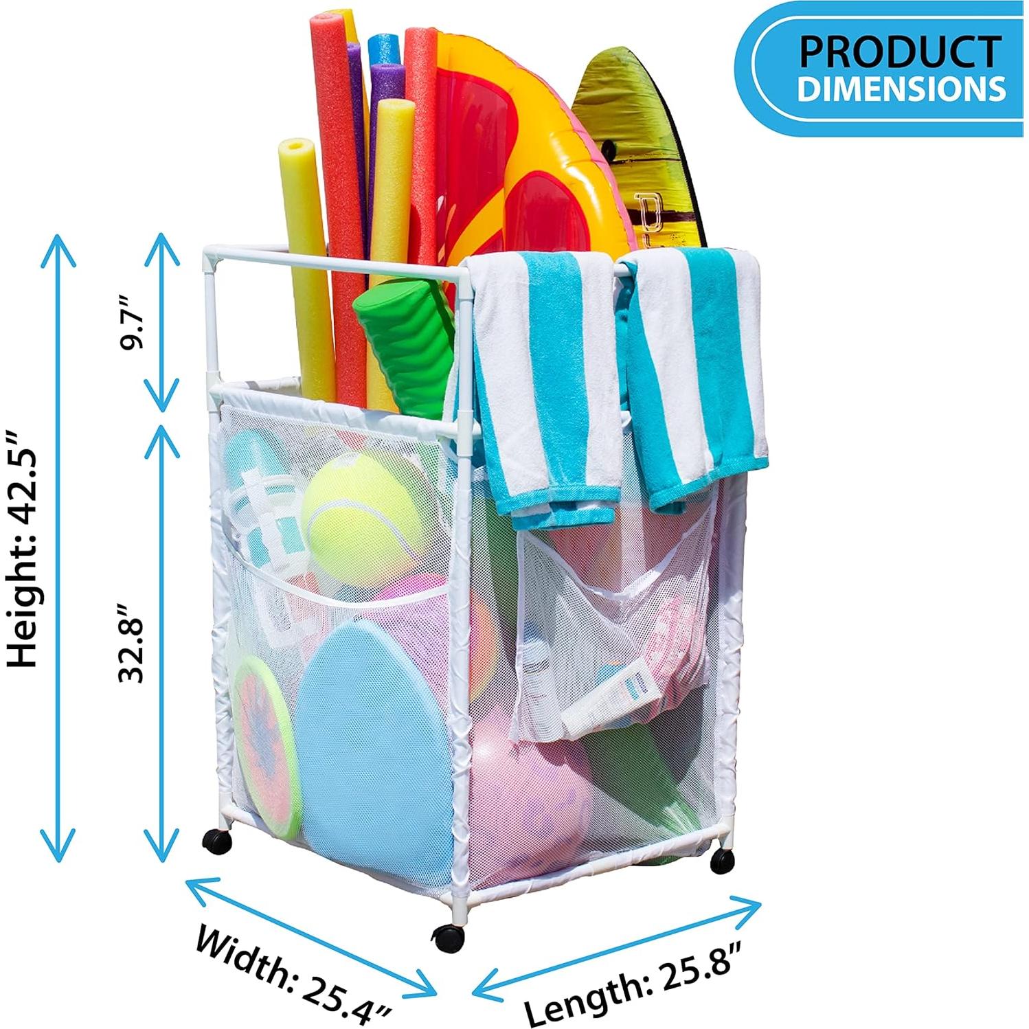 Organizador de Flotadores de Piscina Essentially Yours Blanco 64.5x66x102.9 cm