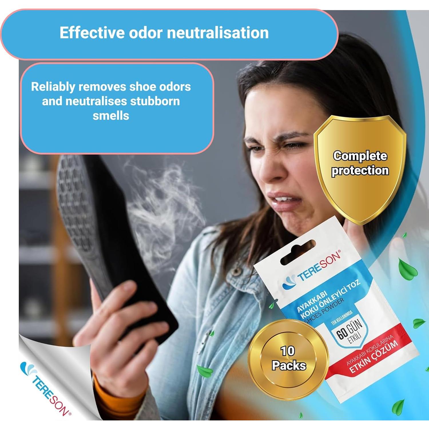 Polvo Desodorante para Zapatos Tereson - 10 Sachets de 60 Días
