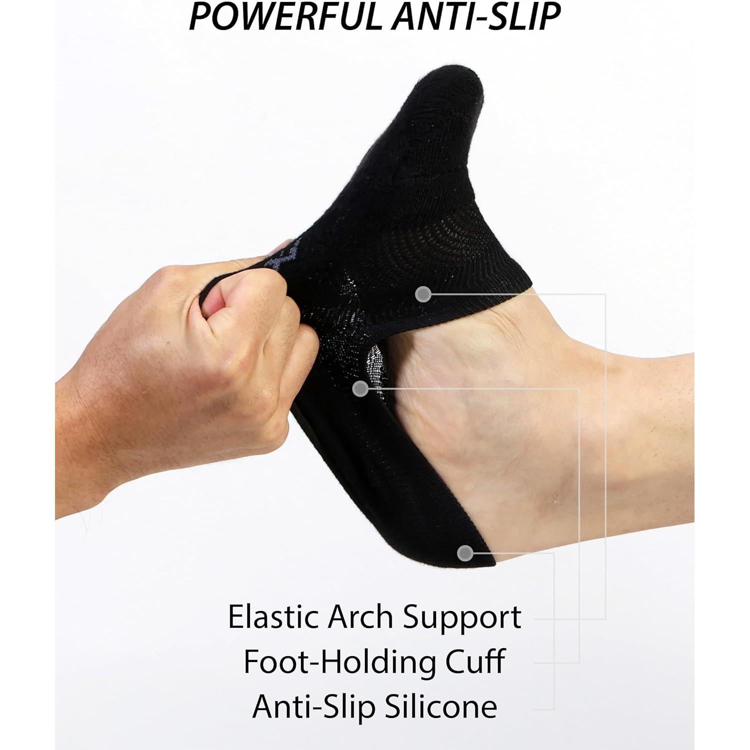 Calcetines Pro Mountain No Show Hombre Algodón Antideslizantes M-XL