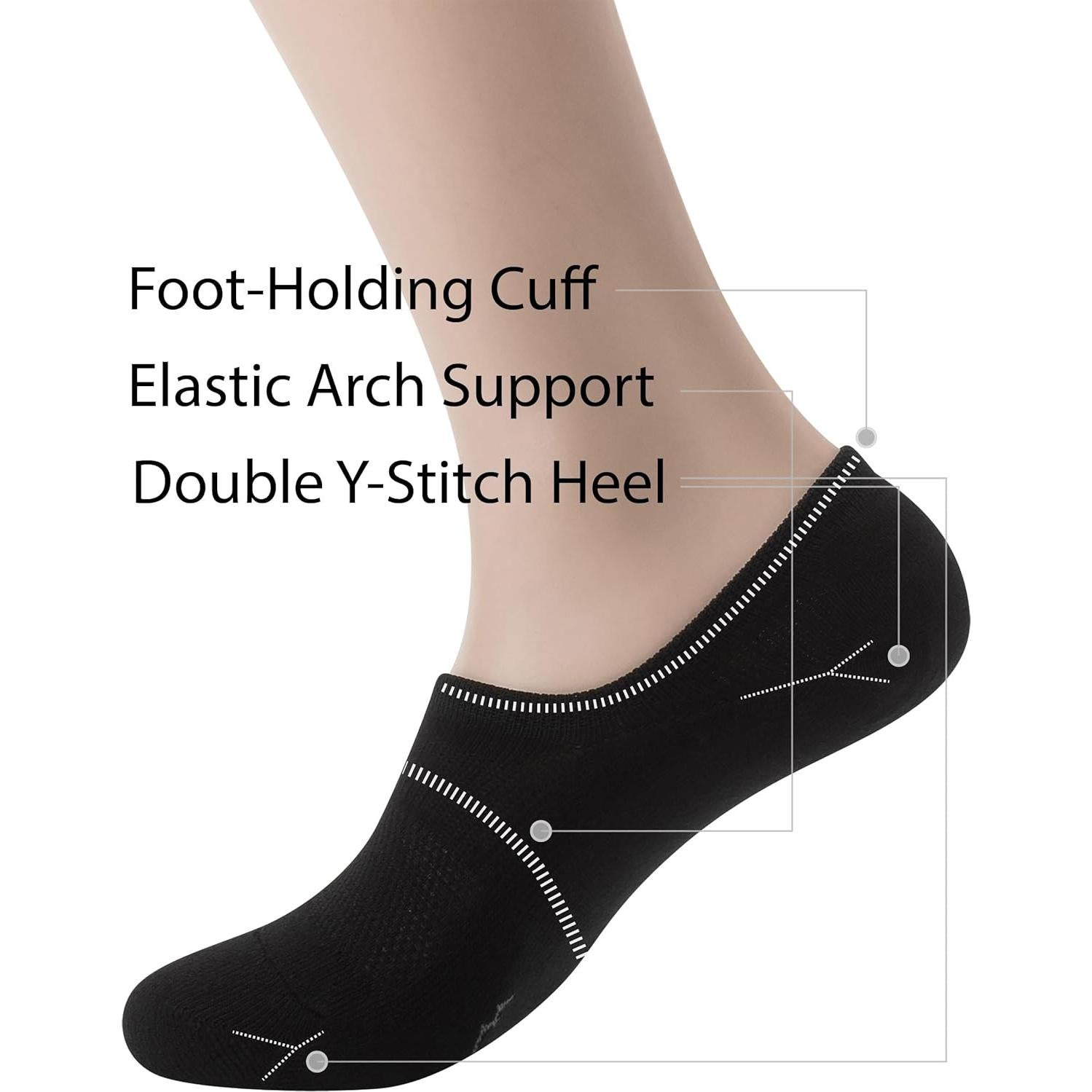 Calcetines Pro Mountain No Show Hombre Algodón Antideslizantes M-XL