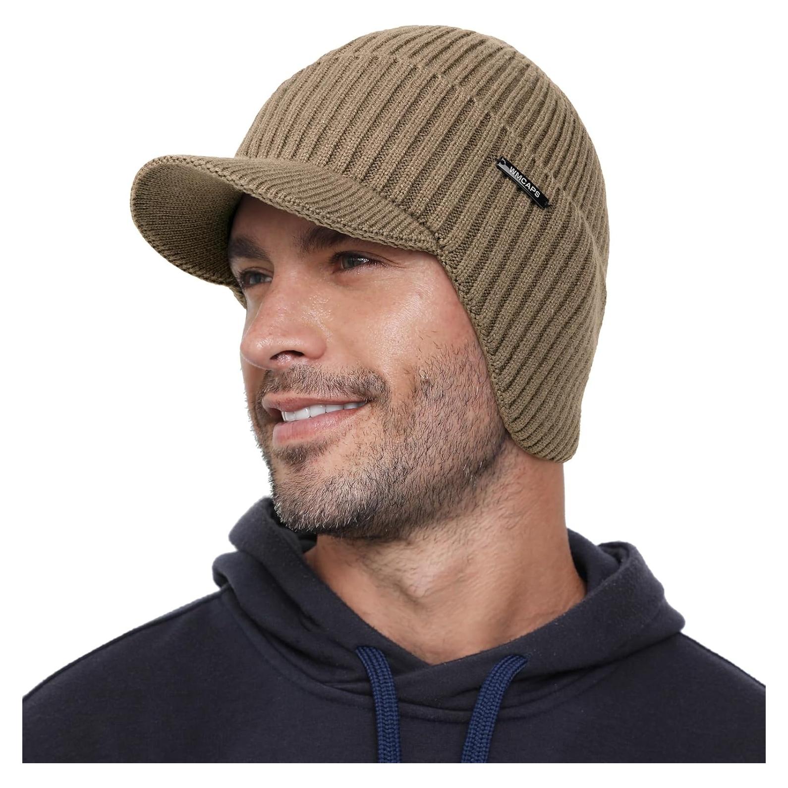 Gorro de Invierno Wmcaps con Visera y Orejeras - Marrón